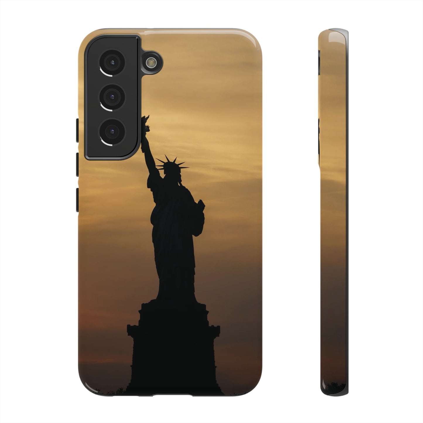 Silhouette Statue Of Liberty Wallpaper Phone Case | iPhone 15 Plus/ Pro, 14, 13, 12| Google Pixel 7, Pro, 5| Samsung Galaxy S23 All Major Phone Models