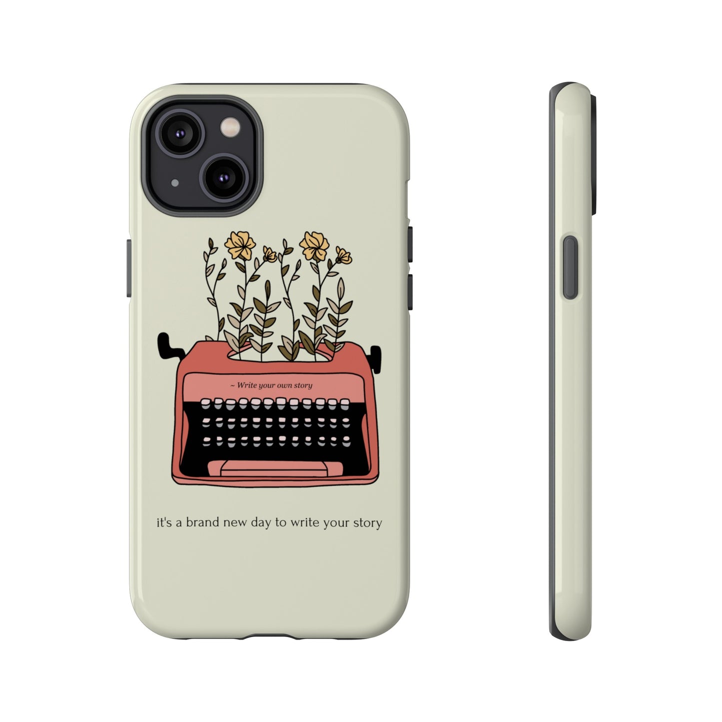 Flower Typewriter Phone Case | iPhone 15 Plus/ Pro, 14, 13, 12| Google Pixel 7, Pro, 5| Samsung Galaxy S23 All Major Phone Models