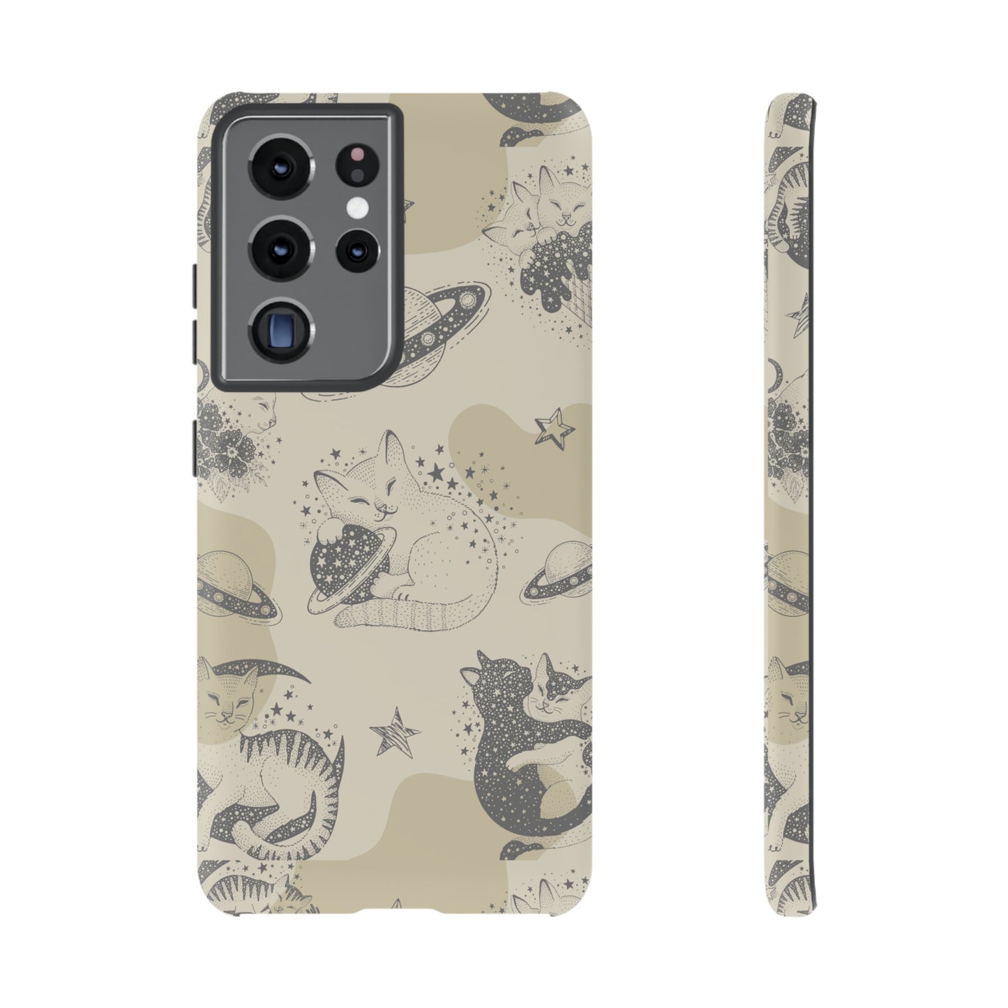 Floating Cosmic Cat Comfort Phone Case | iPhone 15 Plus/ Pro, 14, 13, 12| Google Pixel 7, Pro, 5| Samsung Galaxy S23 All Major Phone Models