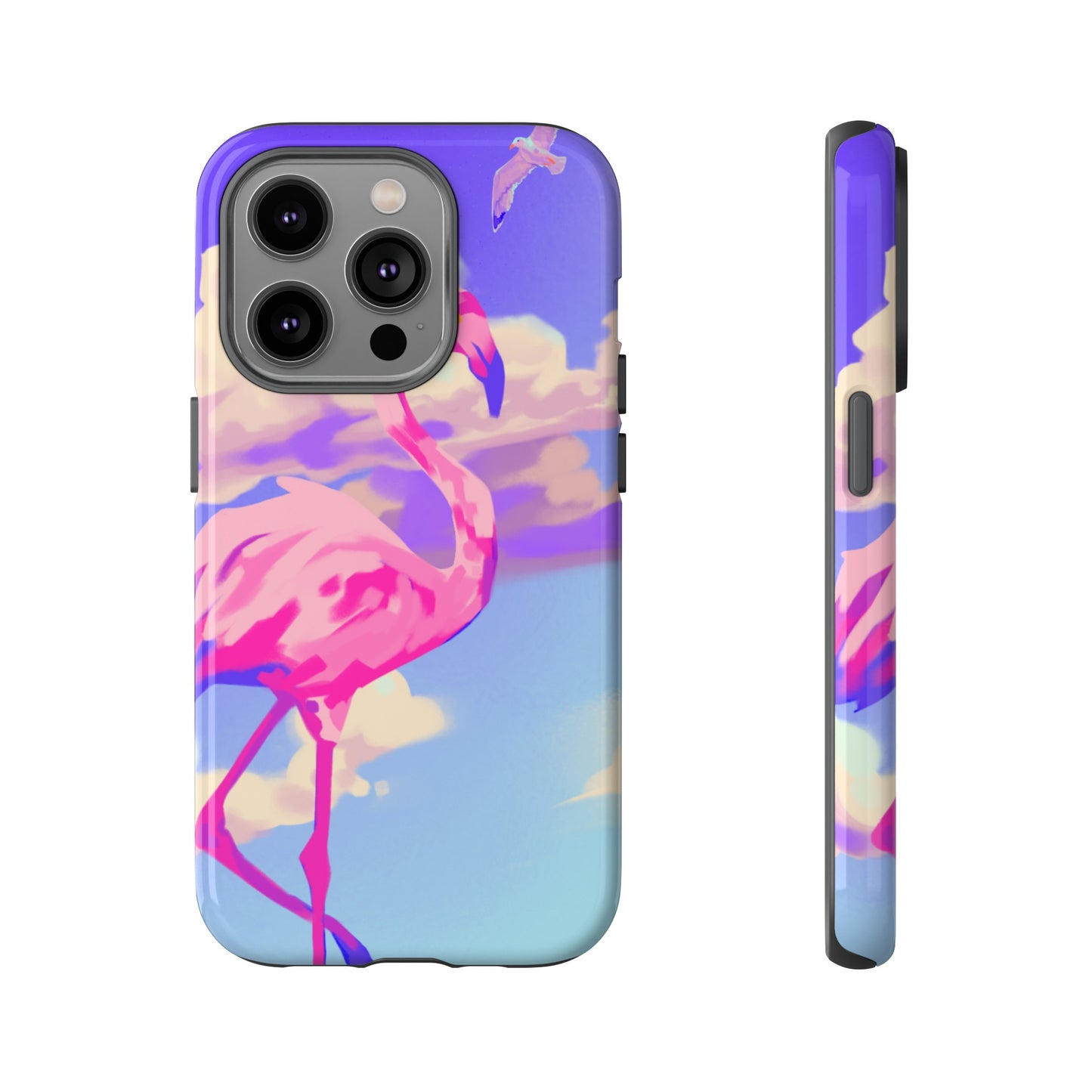 Flamingo In The Clouds Phone Case | iPhone 15 Plus/ Pro, 14, 13, 12| Google Pixel 7, Pro, 5| Samsung Galaxy S23 All Major Phone Models