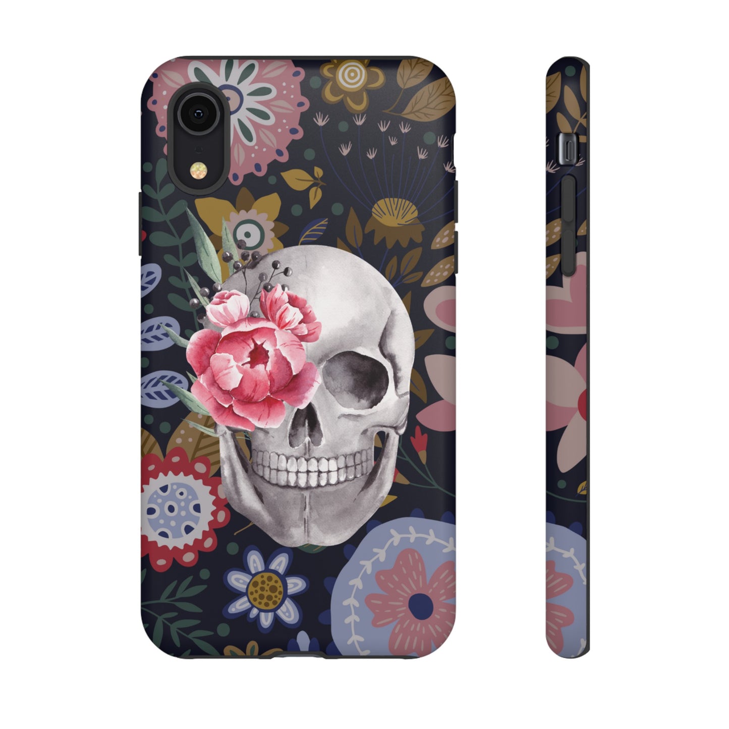 Floral Skull Wallpaper Phone Case | iPhone 15 Plus/ Pro, 14, 13, 12| Google Pixel 7, Pro, 5| Samsung Galaxy S23 All Major Phone Models