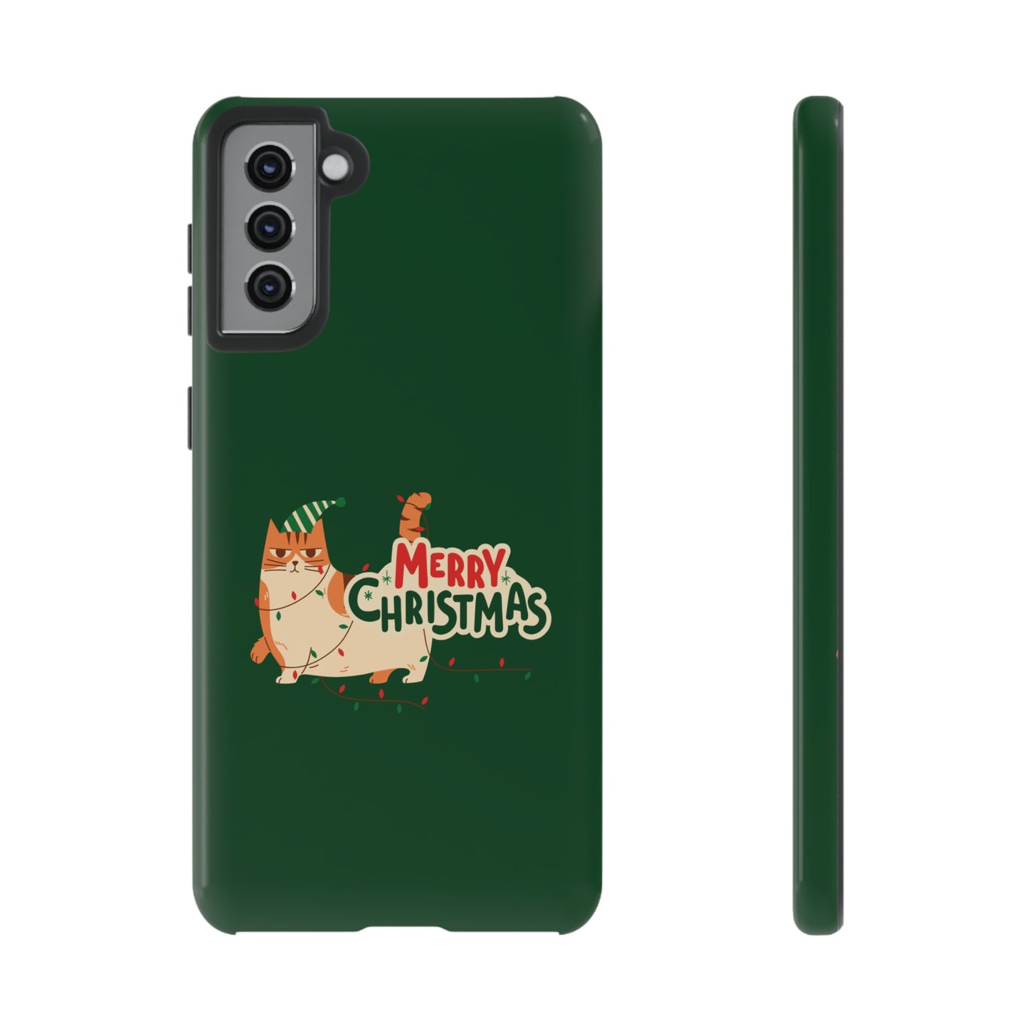 Cat Merry Christmas Phone Case | iPhone 15 Plus/ Pro, 14, 13, 12| Google Pixel 7, Pro, 5| Samsung Galaxy S23 All Major Phone Models