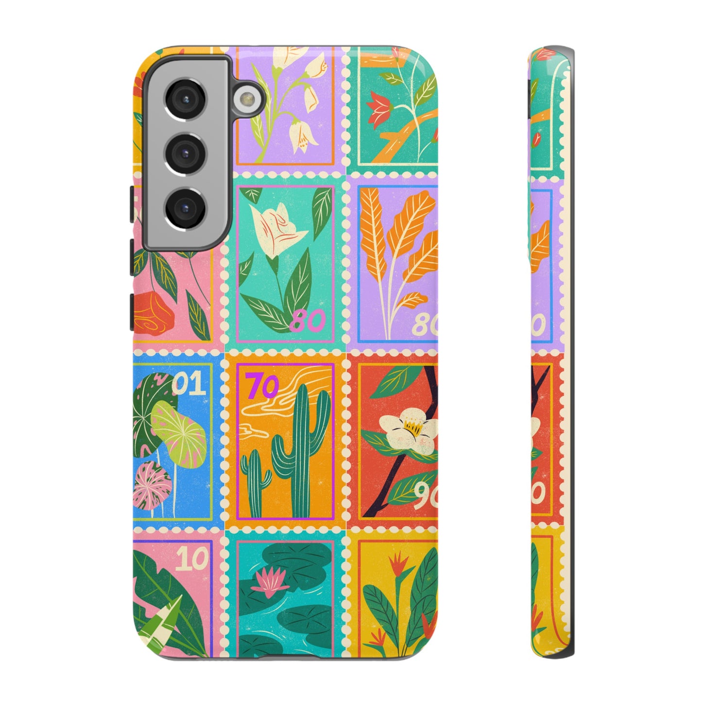 Flower Stamps Phone Case | iPhone 15 Plus/ Pro, 14, 13, 12| Google Pixel 7, Pro, 5| Samsung Galaxy S23 All Major Phone Models