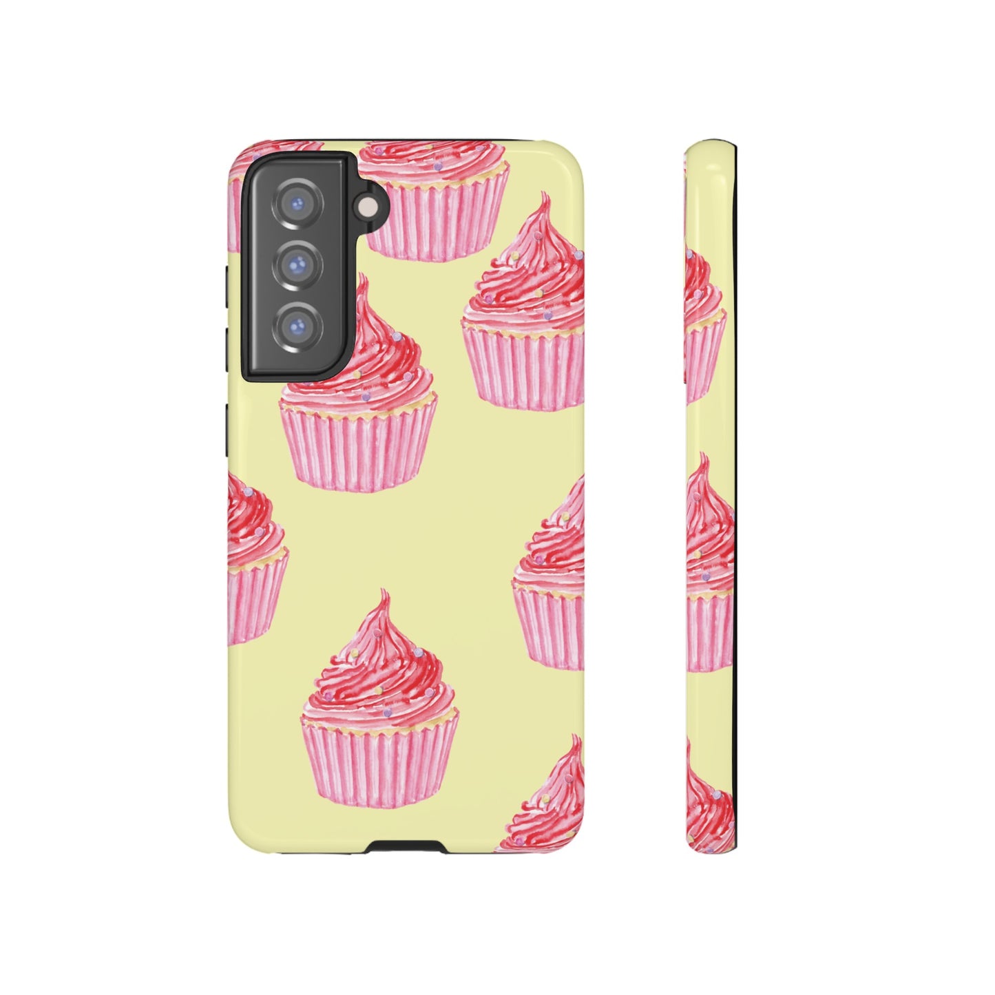 Pink Cupcake Wallpaper Phone Case | iPhone 15 Plus/ Pro, 14, 13, 12| Google Pixel 7, Pro, 5| Samsung Galaxy S23 All Major Phone Models