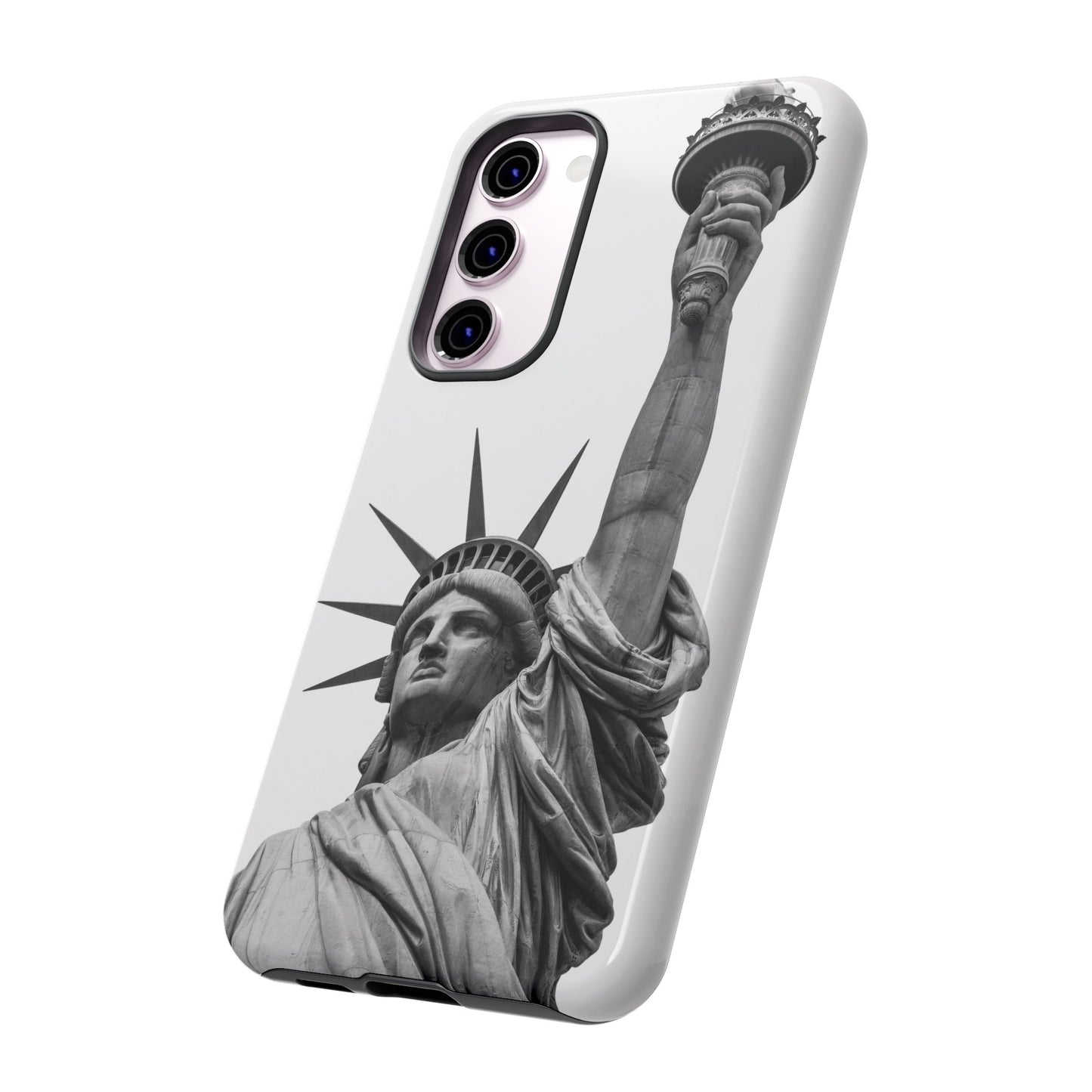 Black & White Statue of Liberty Wallpaper Phone Case | iPhone 15 Plus/ Pro, 14, 13, 12| Google Pixel 7, Pro, 5| Samsung Galaxy S23 All Major Phone Models