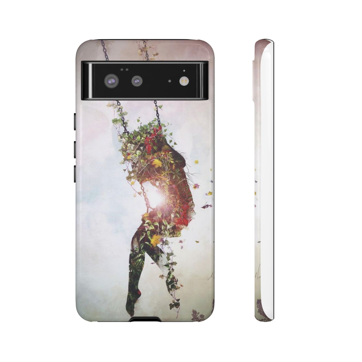 Flower Swing Girl Wallpaper Phone Case | iPhone 15 Plus/ Pro, 14, 13, 12| Google Pixel 7, Pro, 5| Samsung Galaxy S23 All Major Phone Models