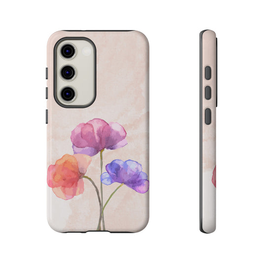 Three Flowers Wallpaper Phone Case | iPhone 15 Plus/ Pro, 14, 13, 12| Google Pixel 7, Pro, 5| Samsung Galaxy S23 All Major Phone Models