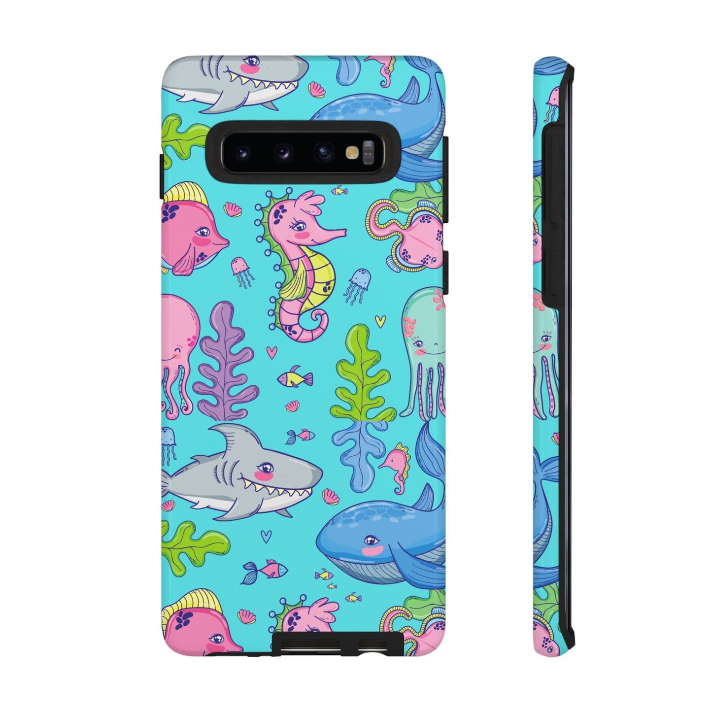 Cartoon Sea Creatures Wallpaper Phone Case | iPhone 15 Plus/ Pro, 14, 13, 12| Google Pixel 7, Pro, 5| Samsung Galaxy S23 All Major Phone Models