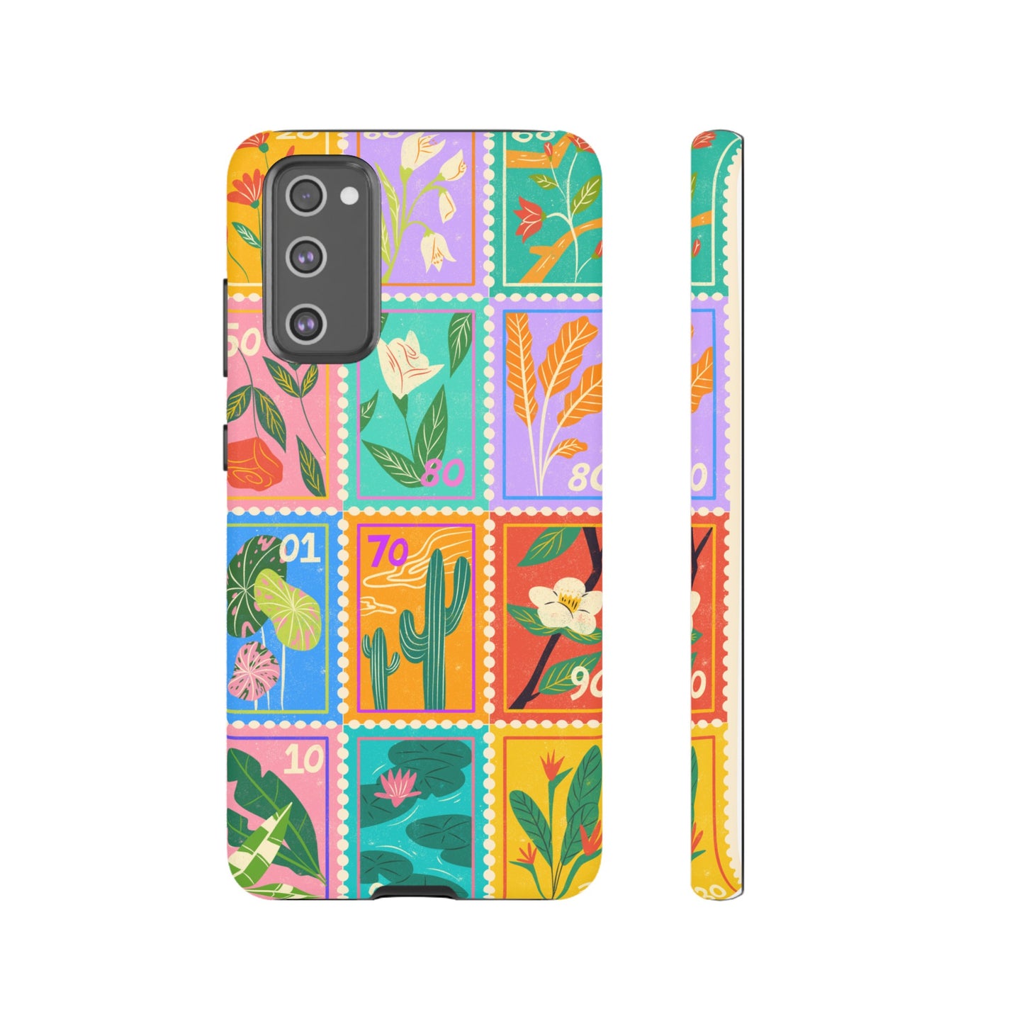 Flower Stamps Phone Case | iPhone 15 Plus/ Pro, 14, 13, 12| Google Pixel 7, Pro, 5| Samsung Galaxy S23 All Major Phone Models