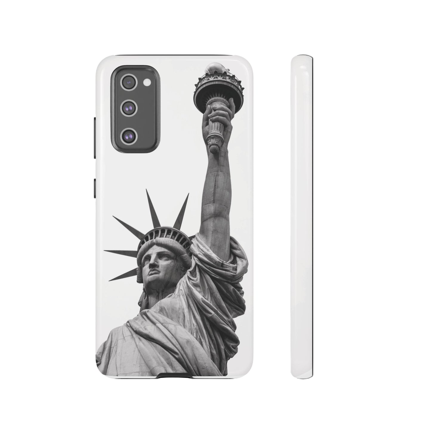 Black & White Statue of Liberty Wallpaper Phone Case | iPhone 15 Plus/ Pro, 14, 13, 12| Google Pixel 7, Pro, 5| Samsung Galaxy S23 All Major Phone Models