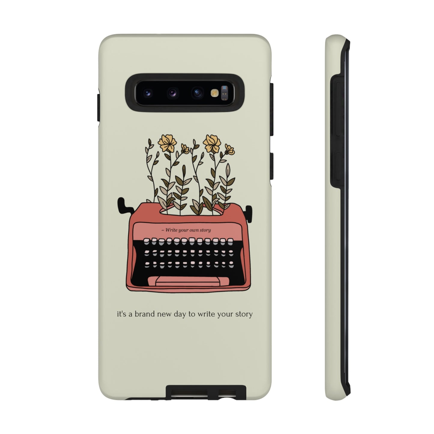 Flower Typewriter Phone Case | iPhone 15 Plus/ Pro, 14, 13, 12| Google Pixel 7, Pro, 5| Samsung Galaxy S23 All Major Phone Models