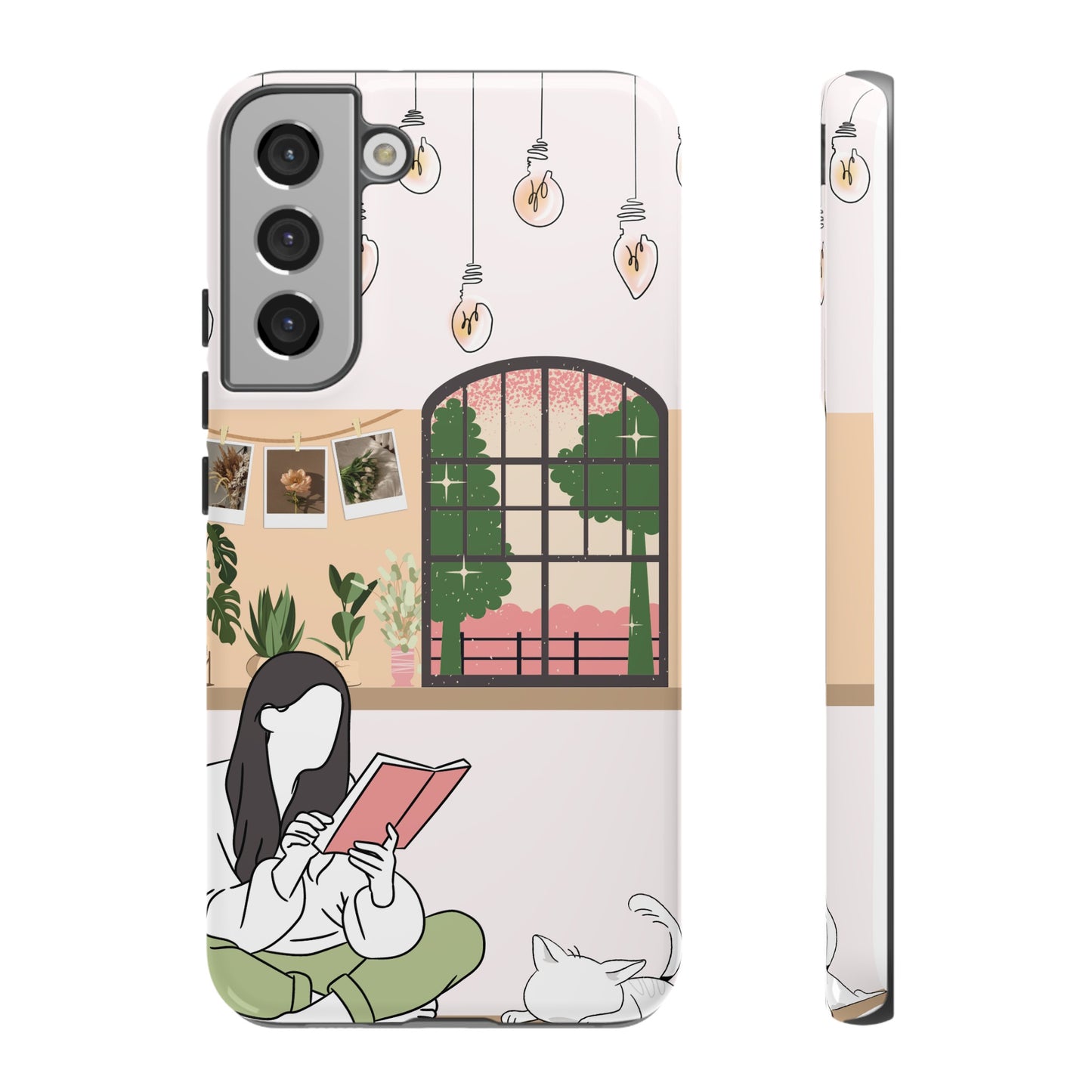 Girl and Cat Wallpaper Phone Case | iPhone 15 Plus/ Pro, 14, 13, 12| Google Pixel 7, Pro, 5| Samsung Galaxy S23 All Major Phone Models