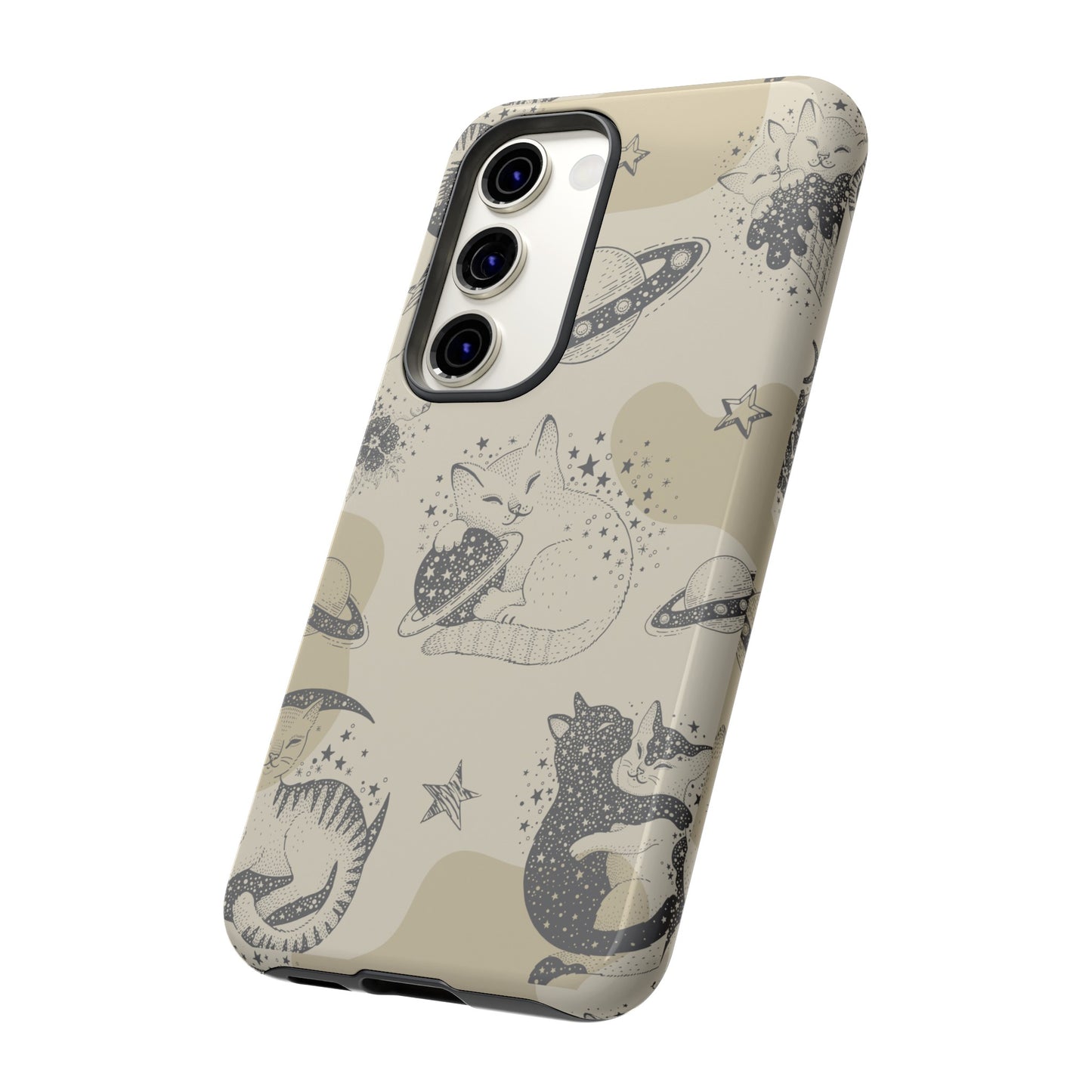 Floating Cosmic Cat Comfort Phone Case | iPhone 15 Plus/ Pro, 14, 13, 12| Google Pixel 7, Pro, 5| Samsung Galaxy S23 All Major Phone Models