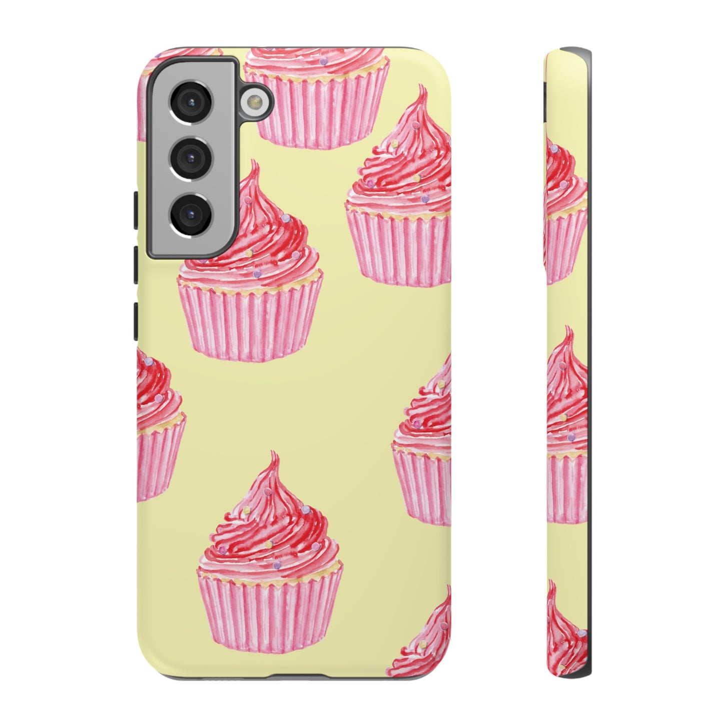 Pink Cupcake Wallpaper Phone Case | iPhone 15 Plus/ Pro, 14, 13, 12| Google Pixel 7, Pro, 5| Samsung Galaxy S23 All Major Phone Models