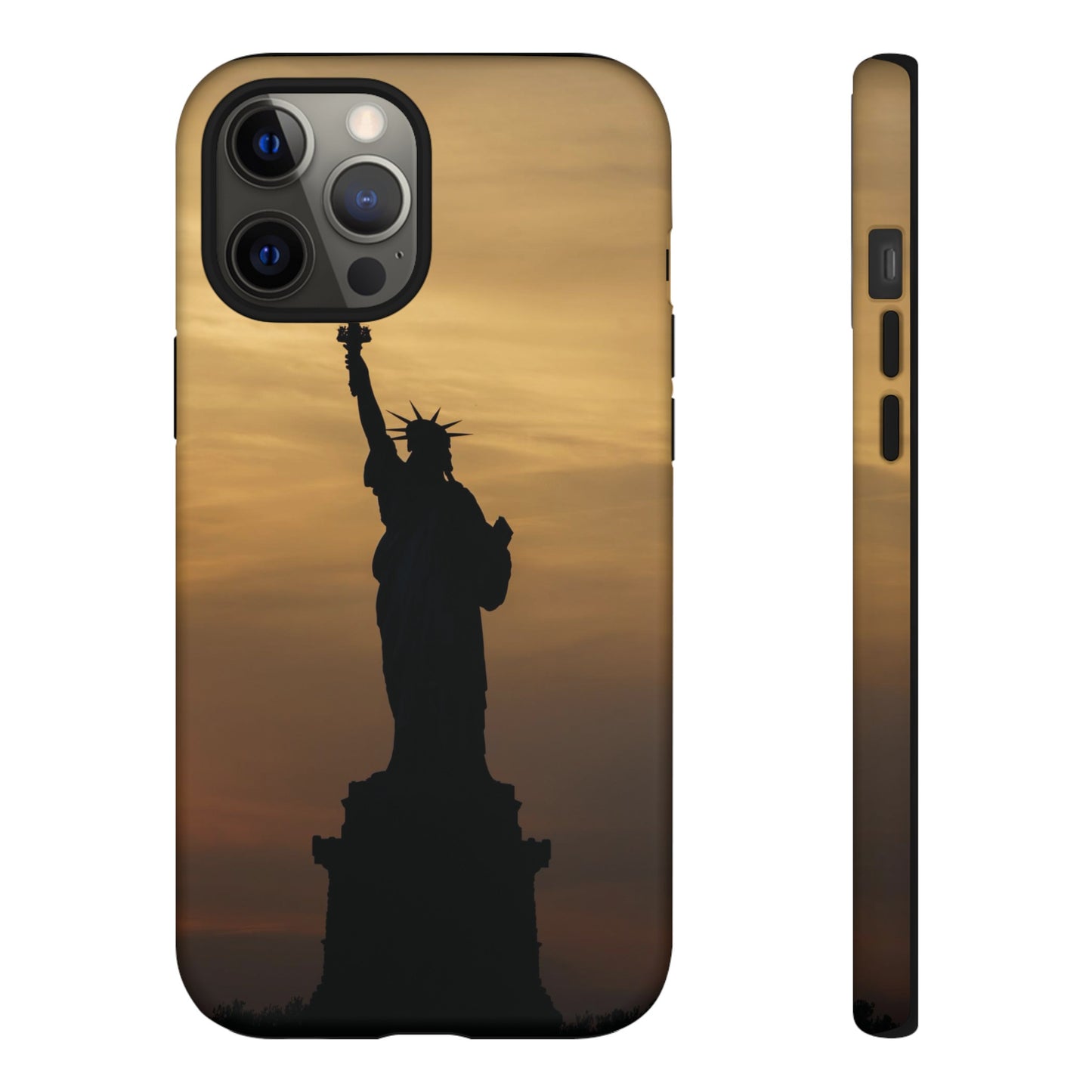 Silhouette Statue Of Liberty Wallpaper Phone Case | iPhone 15 Plus/ Pro, 14, 13, 12| Google Pixel 7, Pro, 5| Samsung Galaxy S23 All Major Phone Models