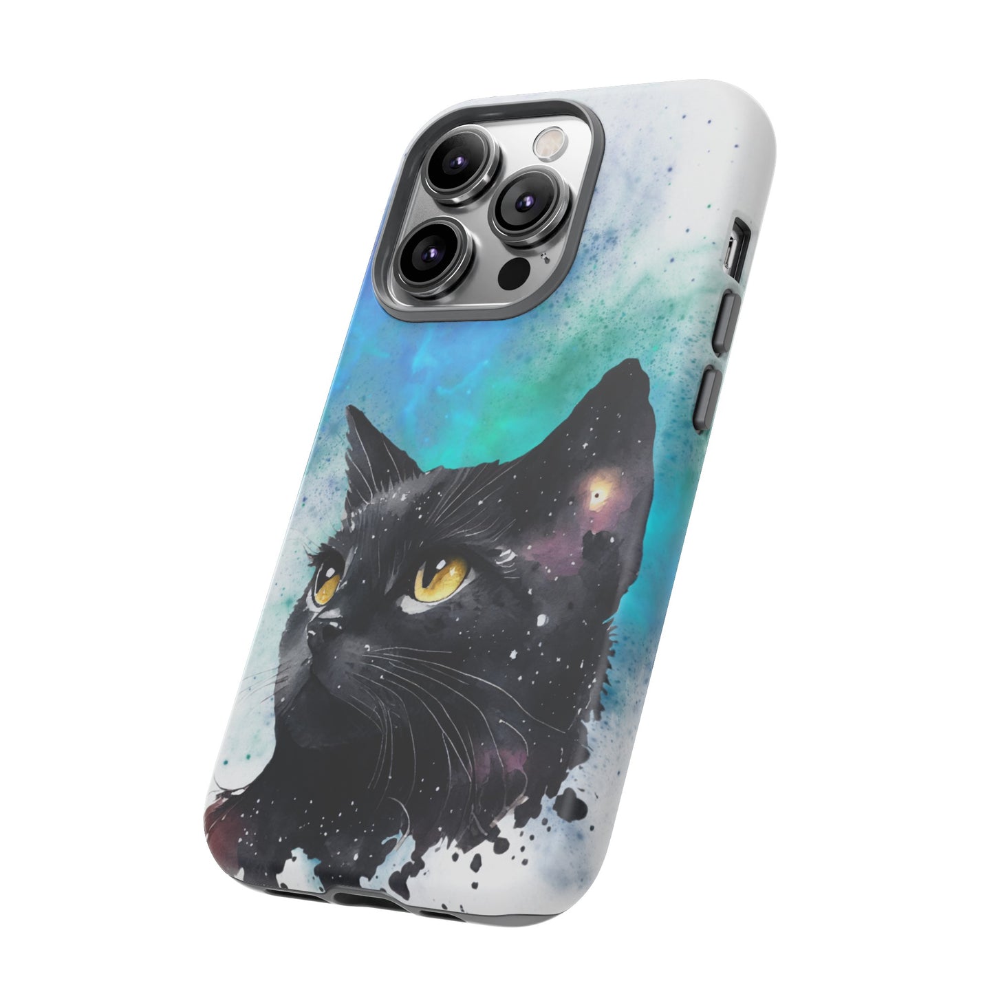 Cosmic Black Cat Phone Case | iPhone 15 Plus/ Pro, 14, 13, 12| Google Pixel 7, Pro, 5| Samsung Galaxy S23 All Major Phone Models