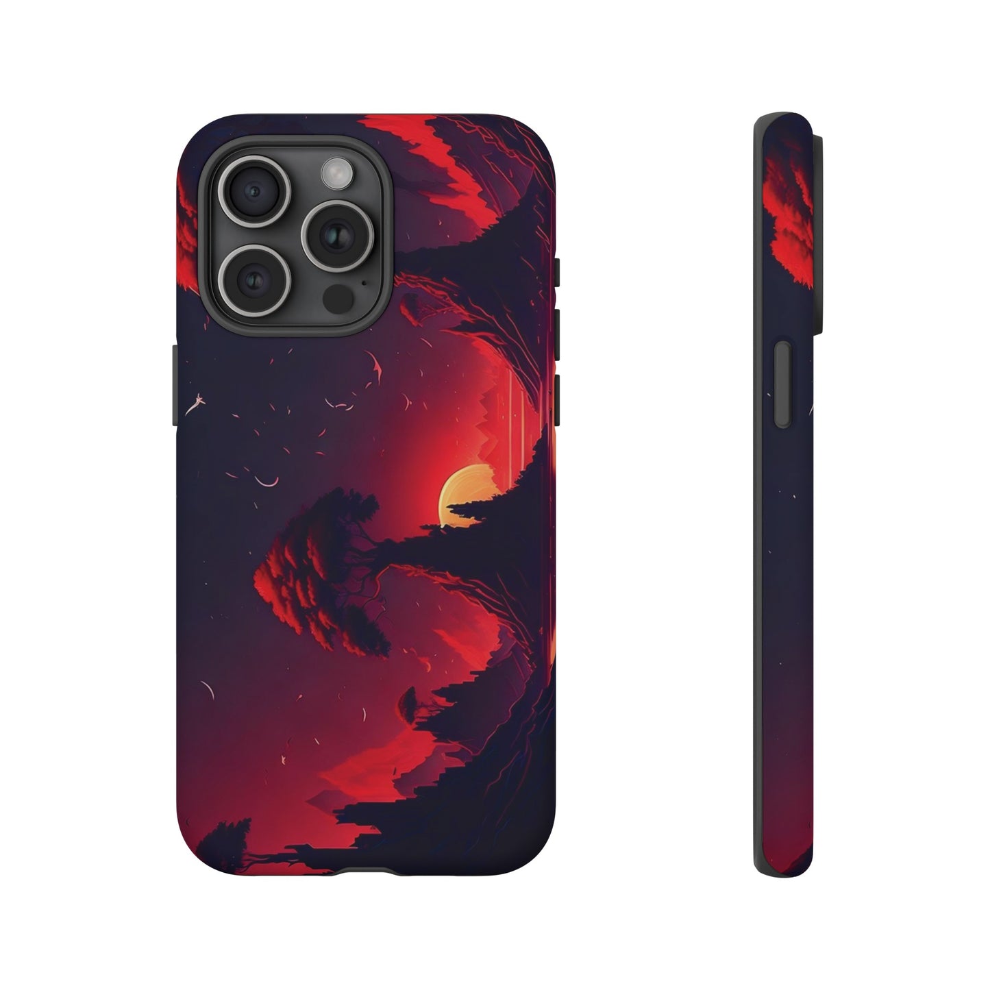 Red Sunset Wallpaper Phone Case | iPhone 15 Plus/ Pro, 14, 13, 12| Google Pixel 7, Pro, 5| Samsung Galaxy S23 All Major Phone Models