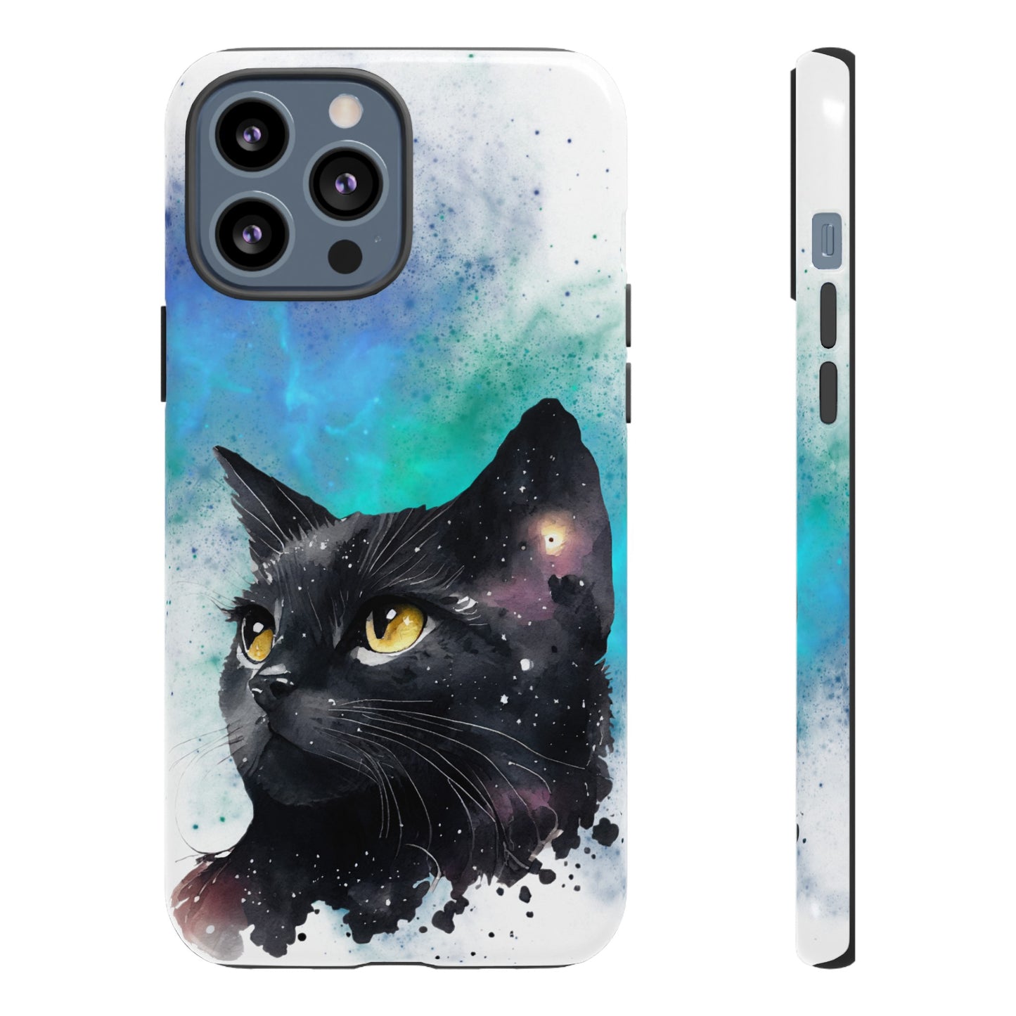 Cosmic Black Cat Phone Case | iPhone 15 Plus/ Pro, 14, 13, 12| Google Pixel 7, Pro, 5| Samsung Galaxy S23 All Major Phone Models