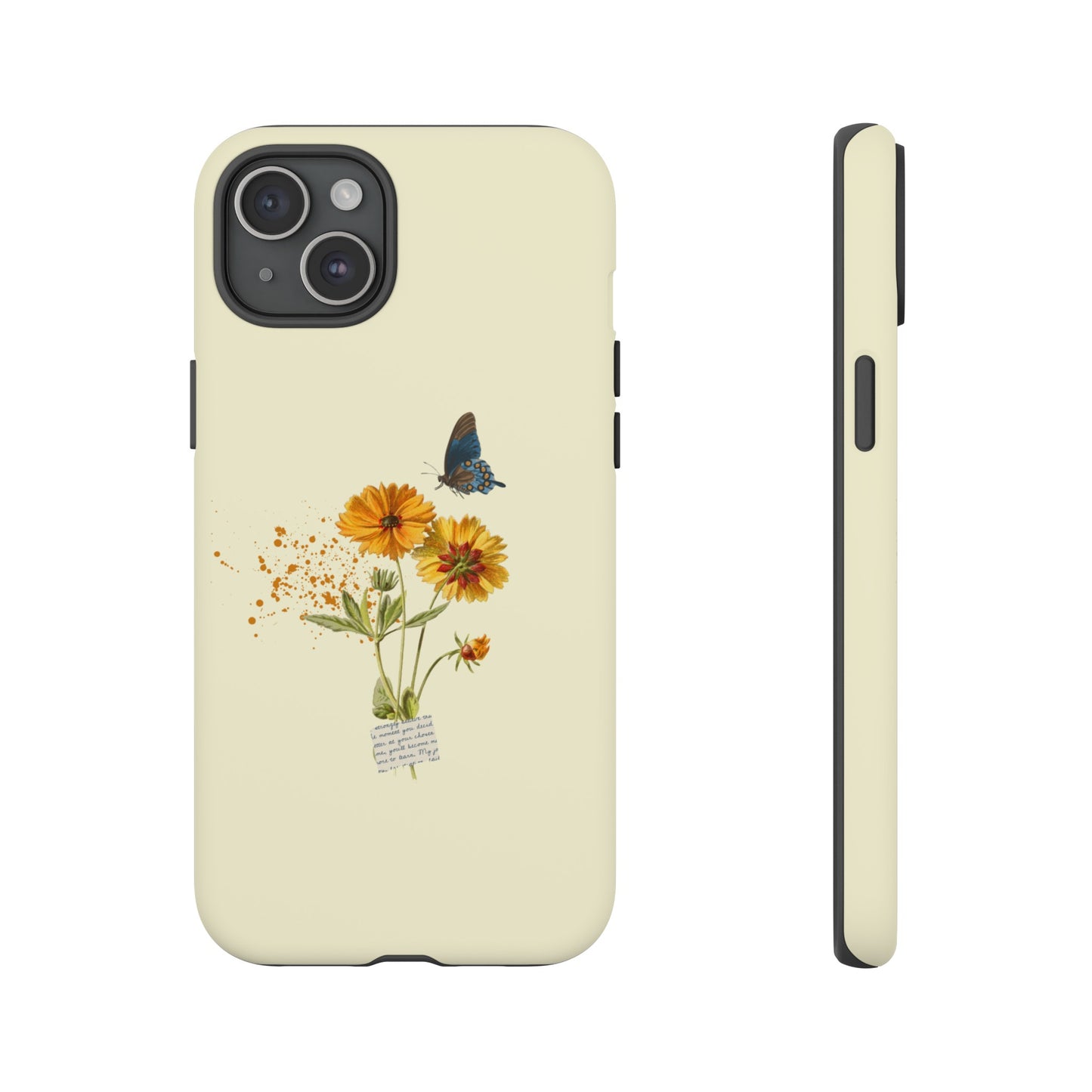 Butterfly Sunflowers Phone Case | iPhone 15 Plus/ Pro, 14, 13, 12| Google Pixel 7, Pro, 5| Samsung Galaxy S23 All Major Phone Models