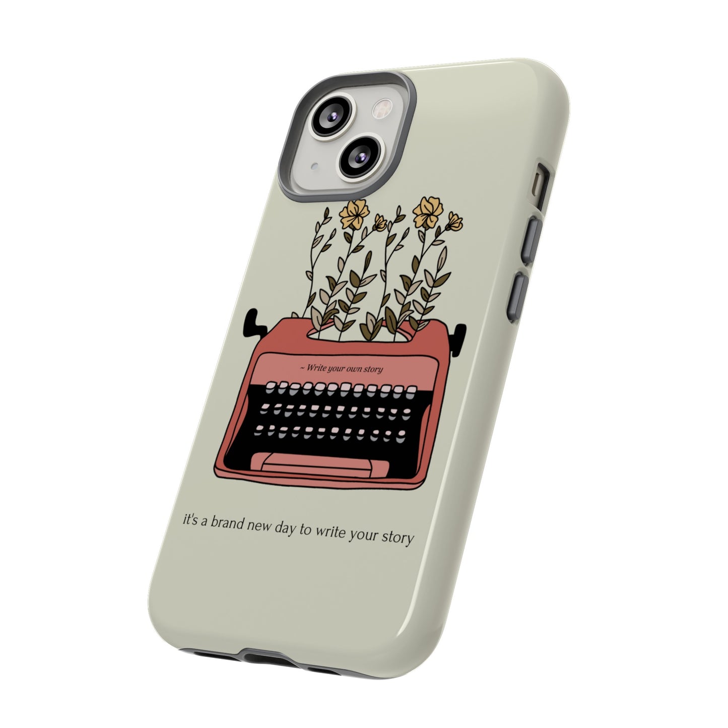 Flower Typewriter Phone Case | iPhone 15 Plus/ Pro, 14, 13, 12| Google Pixel 7, Pro, 5| Samsung Galaxy S23 All Major Phone Models