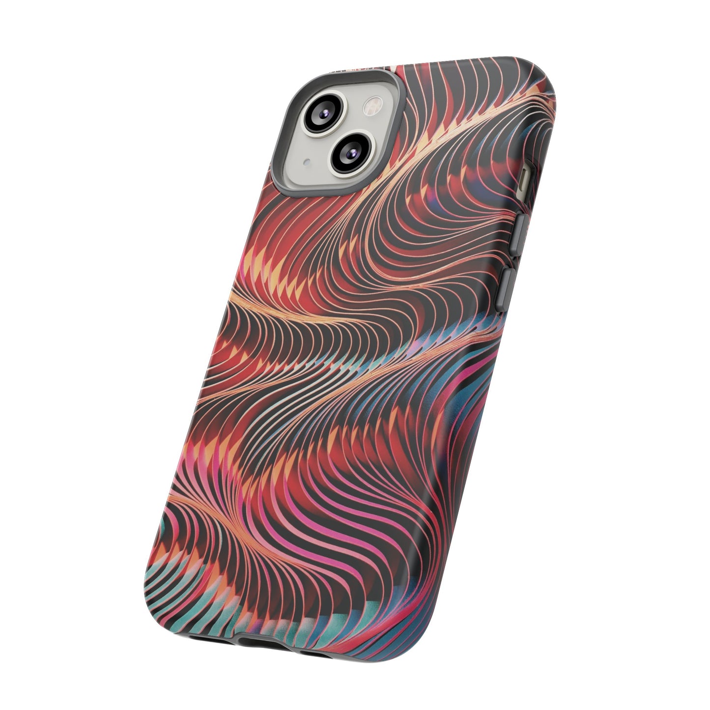 Wavy Crimson Abstract Wallpaper Phone Case|iPhone 15 Plus/ Pro, 14, 13, 12|Google Pixel 7, Pro, 5| Samsung Galaxy S23 All Major Phone Models