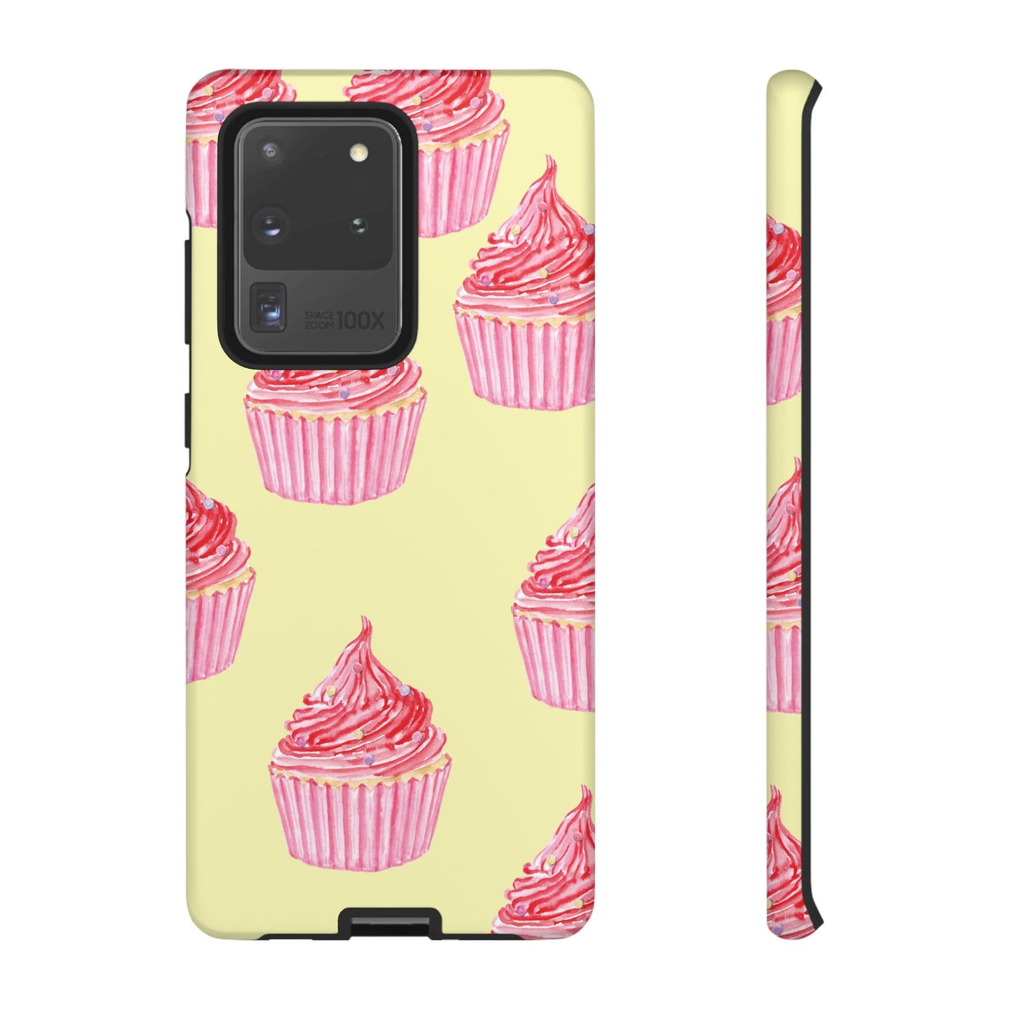 Pink Cupcake Wallpaper Phone Case | iPhone 15 Plus/ Pro, 14, 13, 12| Google Pixel 7, Pro, 5| Samsung Galaxy S23 All Major Phone Models