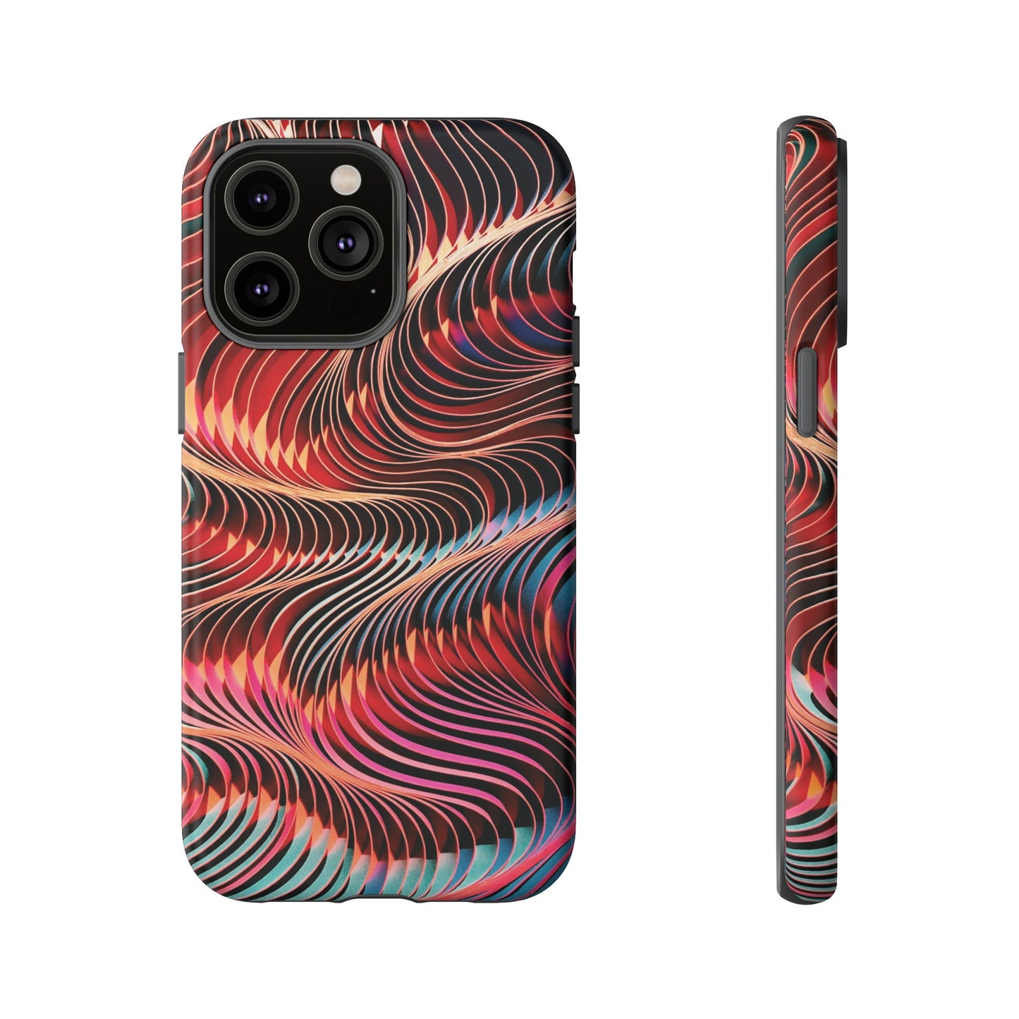 Wavy Crimson Abstract Wallpaper Phone Case|iPhone 15 Plus/ Pro, 14, 13, 12|Google Pixel 7, Pro, 5| Samsung Galaxy S23 All Major Phone Models