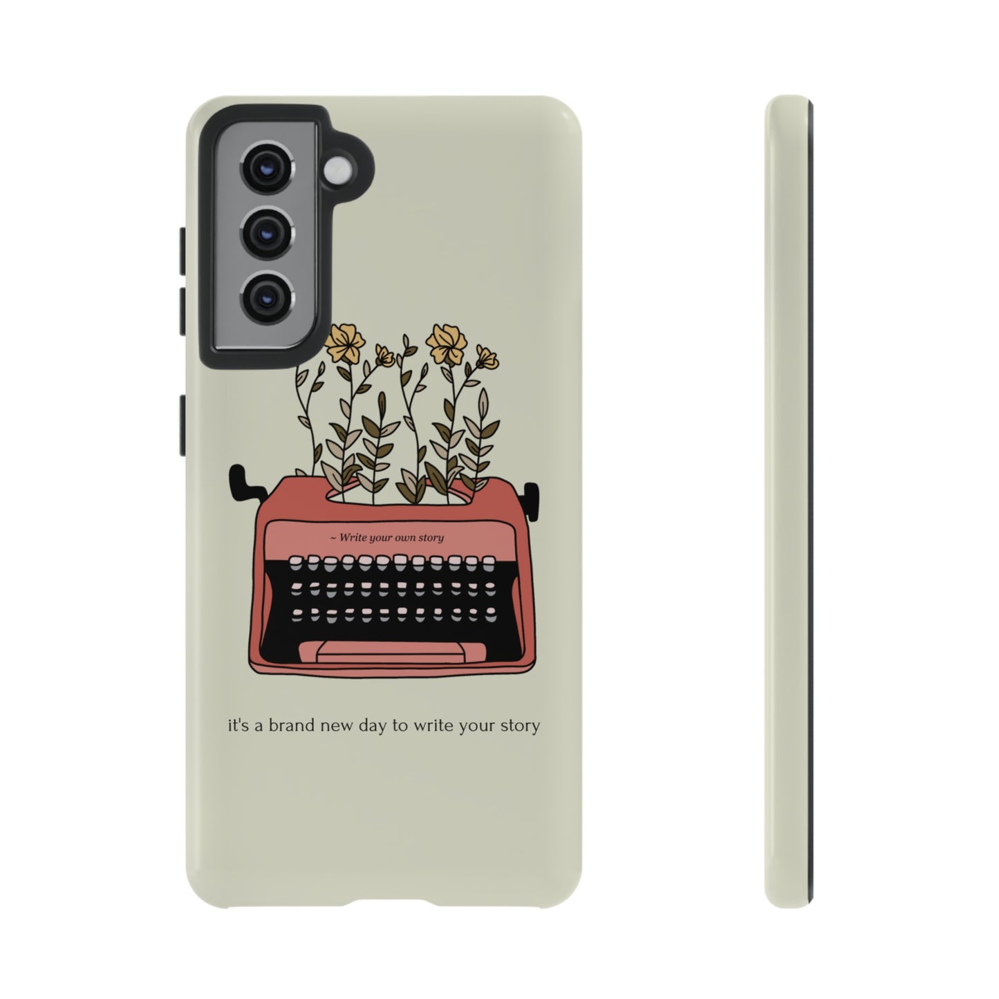 Flower Typewriter Phone Case | iPhone 15 Plus/ Pro, 14, 13, 12| Google Pixel 7, Pro, 5| Samsung Galaxy S23 All Major Phone Models