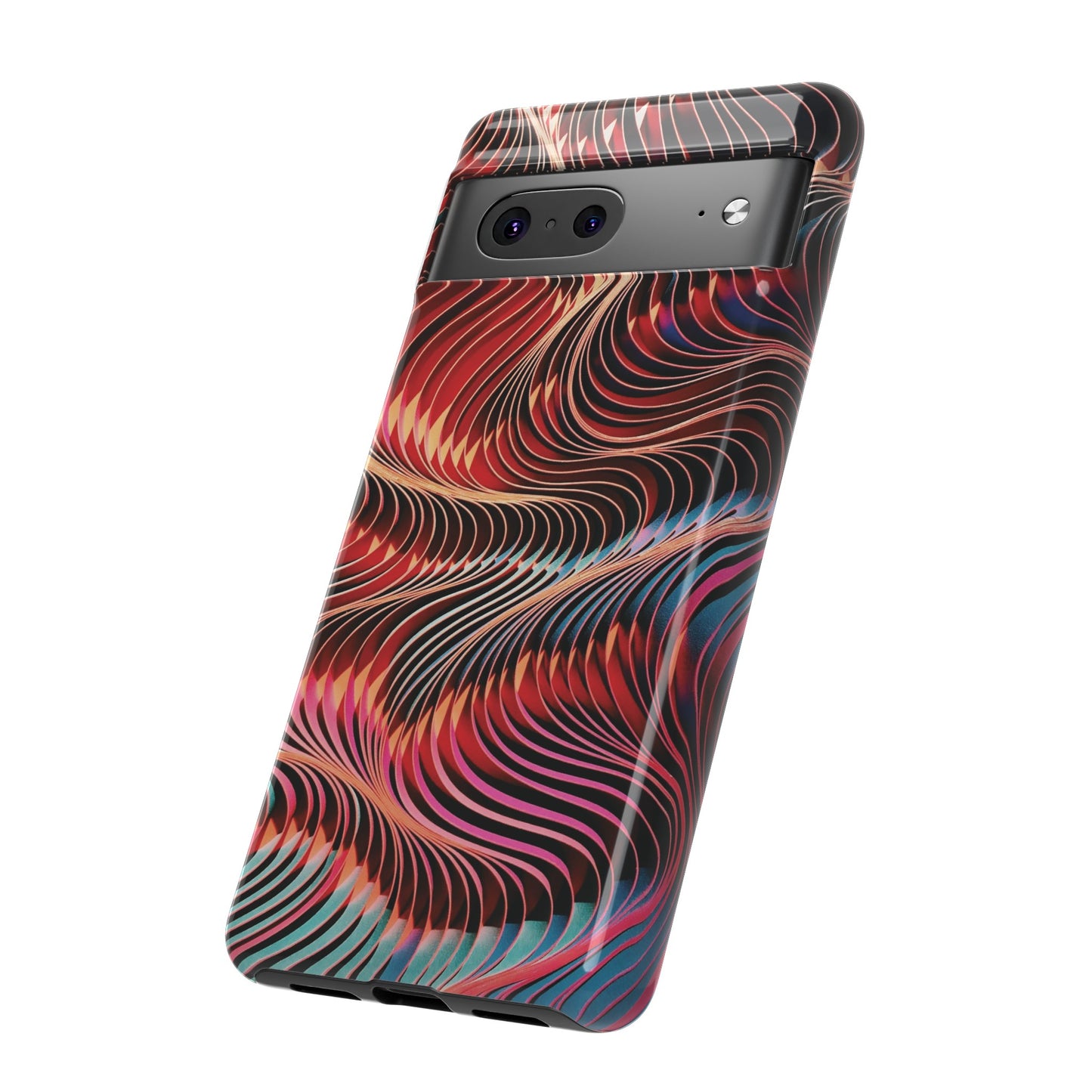 Wavy Crimson Abstract Wallpaper Phone Case|iPhone 15 Plus/ Pro, 14, 13, 12|Google Pixel 7, Pro, 5| Samsung Galaxy S23 All Major Phone Models