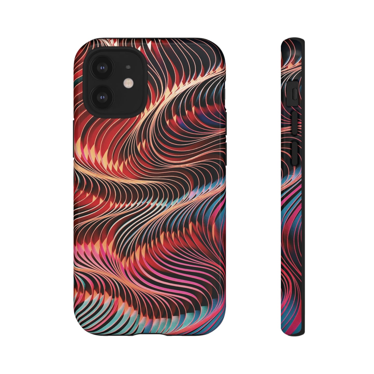 Wavy Crimson Abstract Wallpaper Phone Case|iPhone 15 Plus/ Pro, 14, 13, 12|Google Pixel 7, Pro, 5| Samsung Galaxy S23 All Major Phone Models