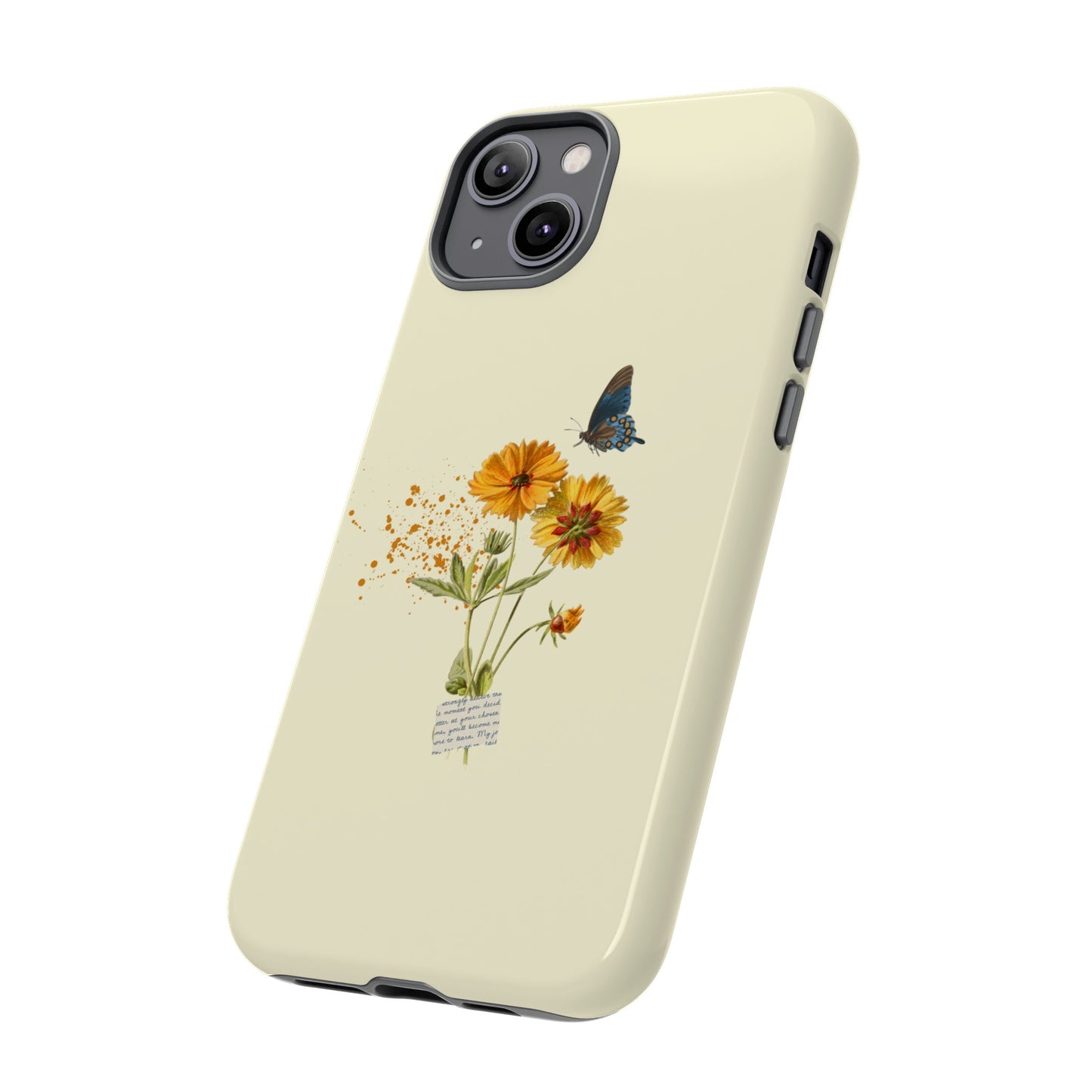 Butterfly Sunflowers Phone Case | iPhone 15 Plus/ Pro, 14, 13, 12| Google Pixel 7, Pro, 5| Samsung Galaxy S23 All Major Phone Models