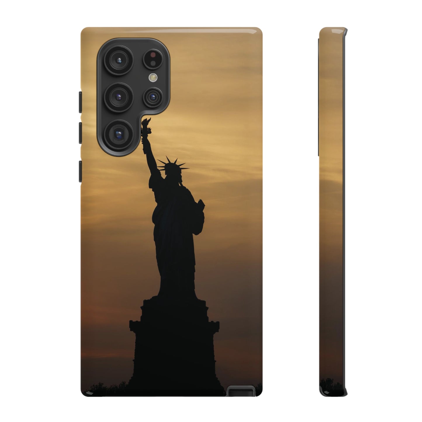 Silhouette Statue Of Liberty Wallpaper Phone Case | iPhone 15 Plus/ Pro, 14, 13, 12| Google Pixel 7, Pro, 5| Samsung Galaxy S23 All Major Phone Models