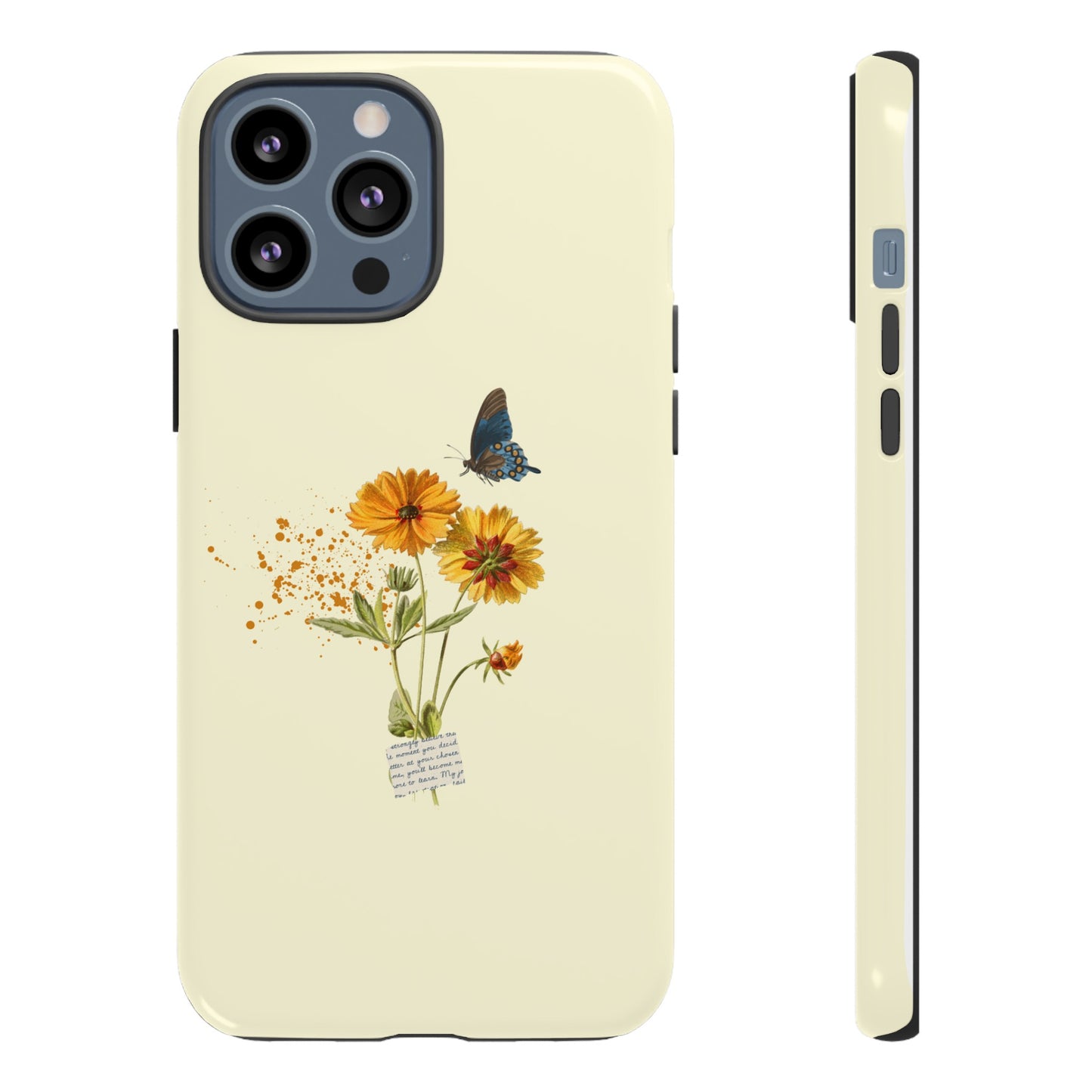 Butterfly Sunflowers Phone Case | iPhone 15 Plus/ Pro, 14, 13, 12| Google Pixel 7, Pro, 5| Samsung Galaxy S23 All Major Phone Models