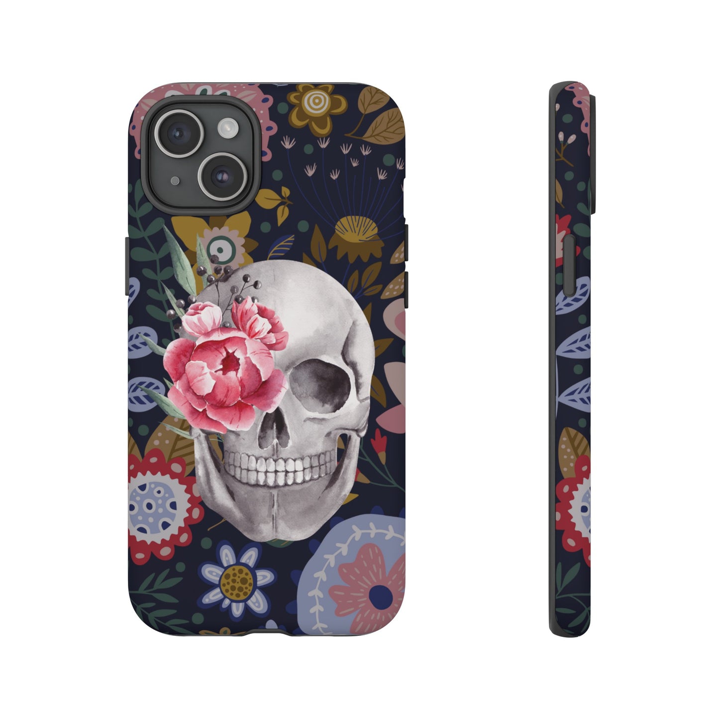 Floral Skull Wallpaper Phone Case | iPhone 15 Plus/ Pro, 14, 13, 12| Google Pixel 7, Pro, 5| Samsung Galaxy S23 All Major Phone Models