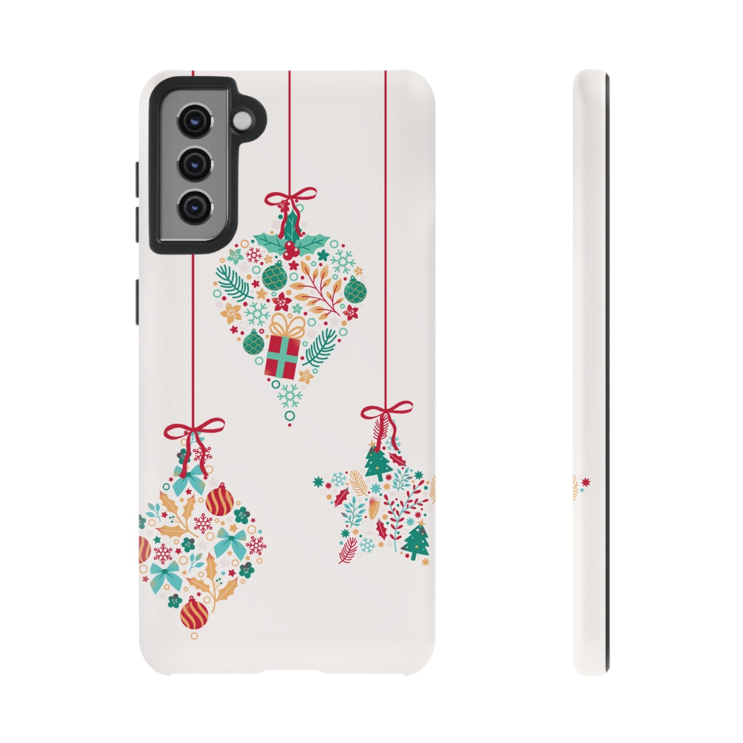 Christmas Ornaments Wallpaper Phone Case | iPhone 15 Plus/ Pro, 14, 13, 12| Google Pixel 7, Pro, 5| Samsung Galaxy S23 All Major Phone Models