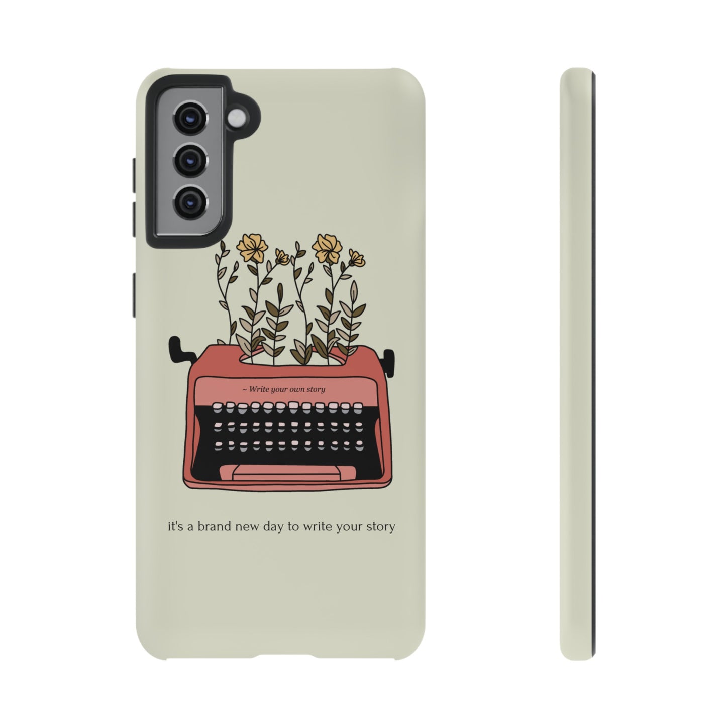 Flower Typewriter Phone Case | iPhone 15 Plus/ Pro, 14, 13, 12| Google Pixel 7, Pro, 5| Samsung Galaxy S23 All Major Phone Models