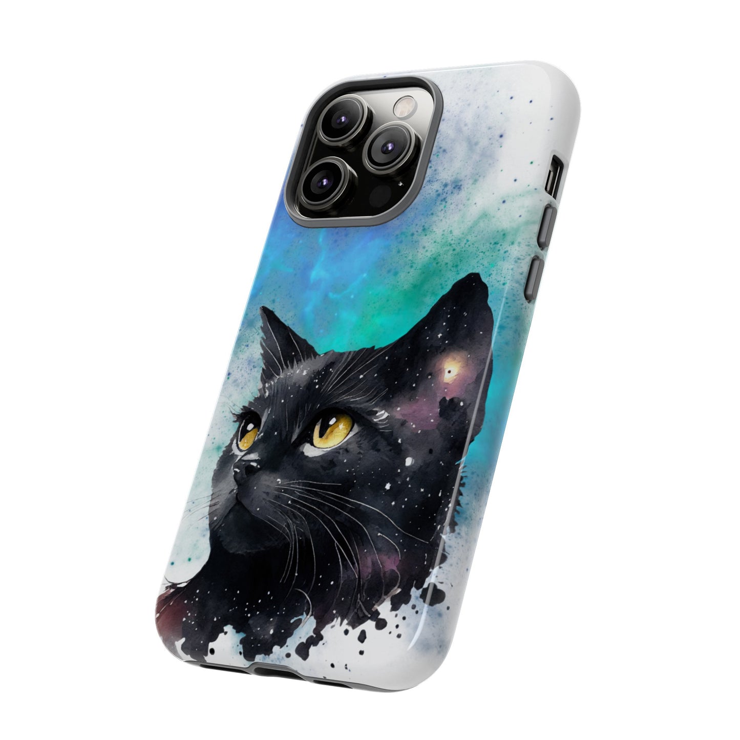 Cosmic Black Cat Phone Case | iPhone 15 Plus/ Pro, 14, 13, 12| Google Pixel 7, Pro, 5| Samsung Galaxy S23 All Major Phone Models