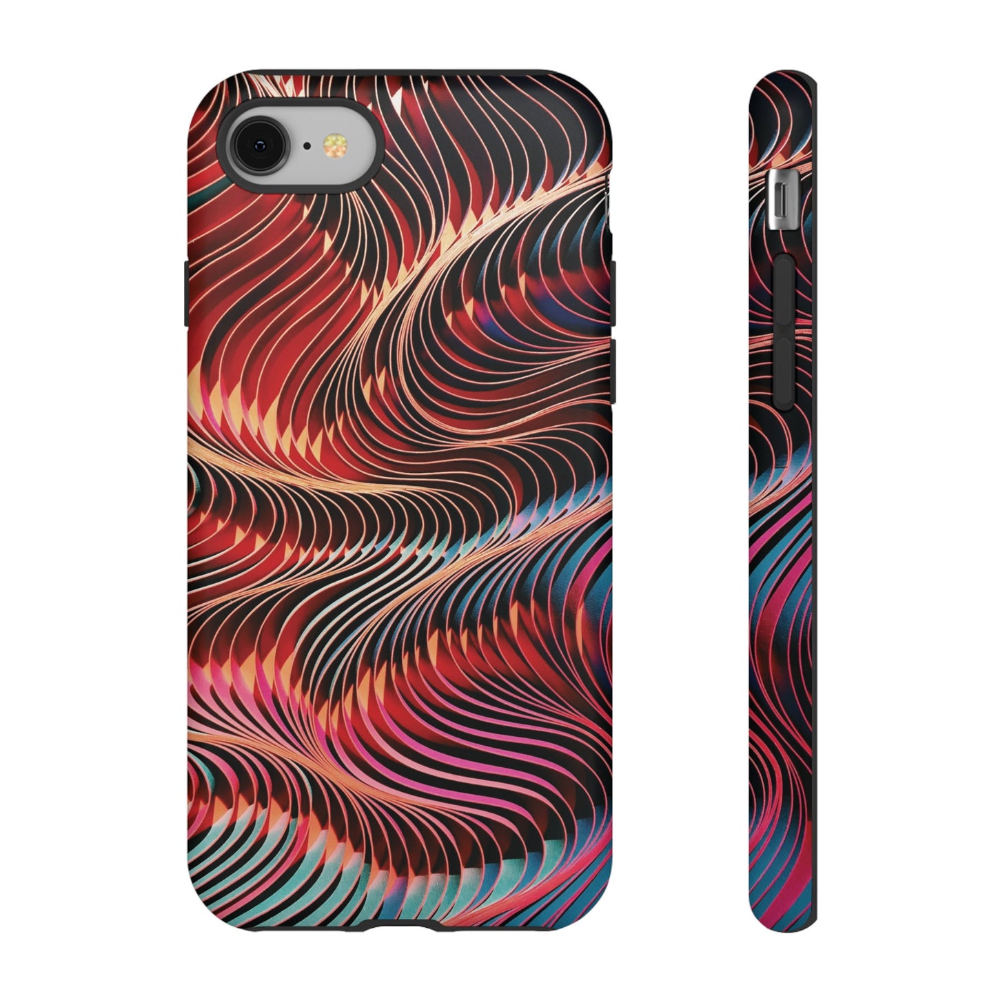 Wavy Crimson Abstract Wallpaper Phone Case|iPhone 15 Plus/ Pro, 14, 13, 12|Google Pixel 7, Pro, 5| Samsung Galaxy S23 All Major Phone Models