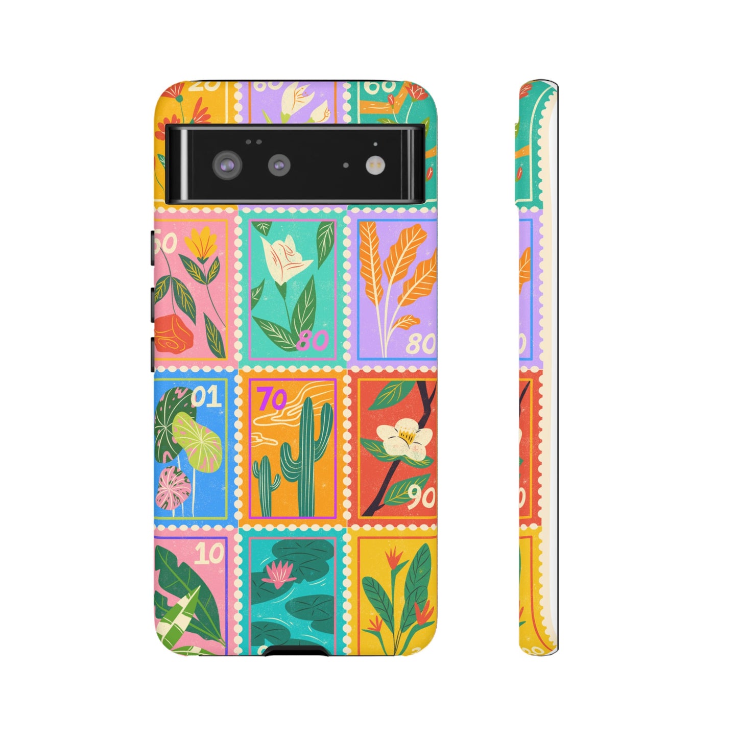 Flower Stamps Phone Case | iPhone 15 Plus/ Pro, 14, 13, 12| Google Pixel 7, Pro, 5| Samsung Galaxy S23 All Major Phone Models