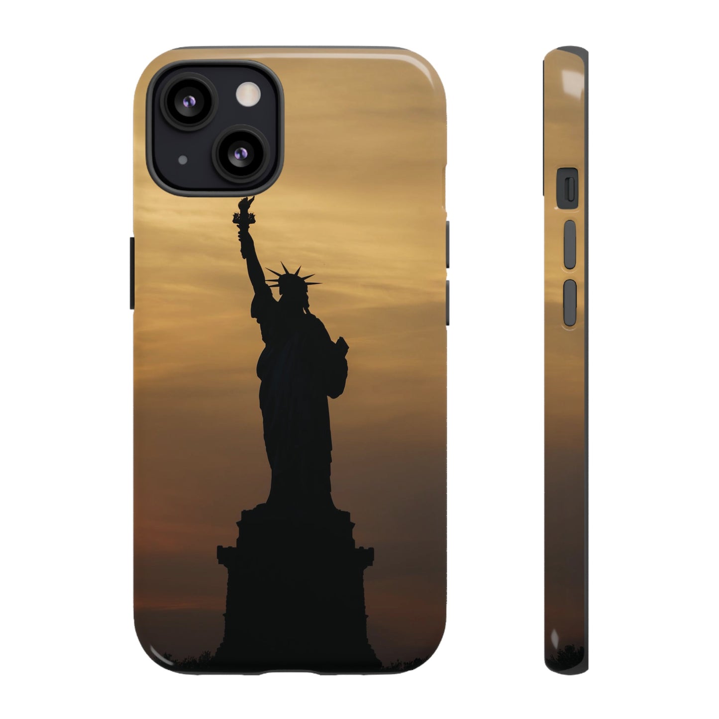 Silhouette Statue Of Liberty Wallpaper Phone Case | iPhone 15 Plus/ Pro, 14, 13, 12| Google Pixel 7, Pro, 5| Samsung Galaxy S23 All Major Phone Models