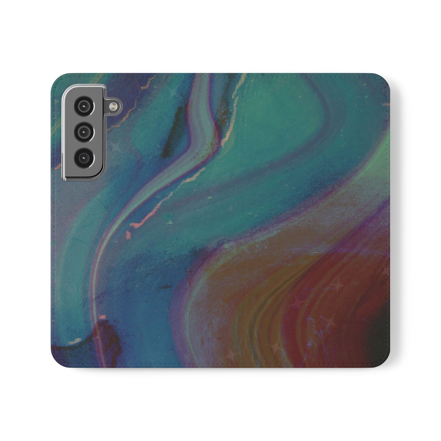 Abstract Resin Swirl Folio Flip Case | Credit Card Holder| iPhone 13, 12, 11| Samsung S22 & S21