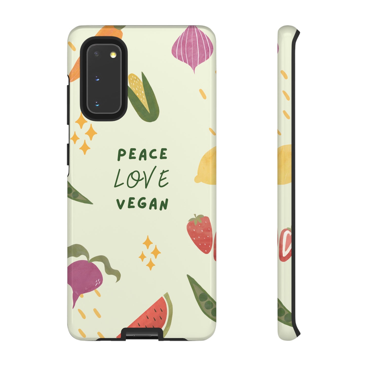 Peace Love Vegan Wallpaper Phone Case | iPhone 15 Plus/ Pro, 14, 13, 12| Google Pixel 7, Pro, 5| Samsung Galaxy S23 All Major Phone Models