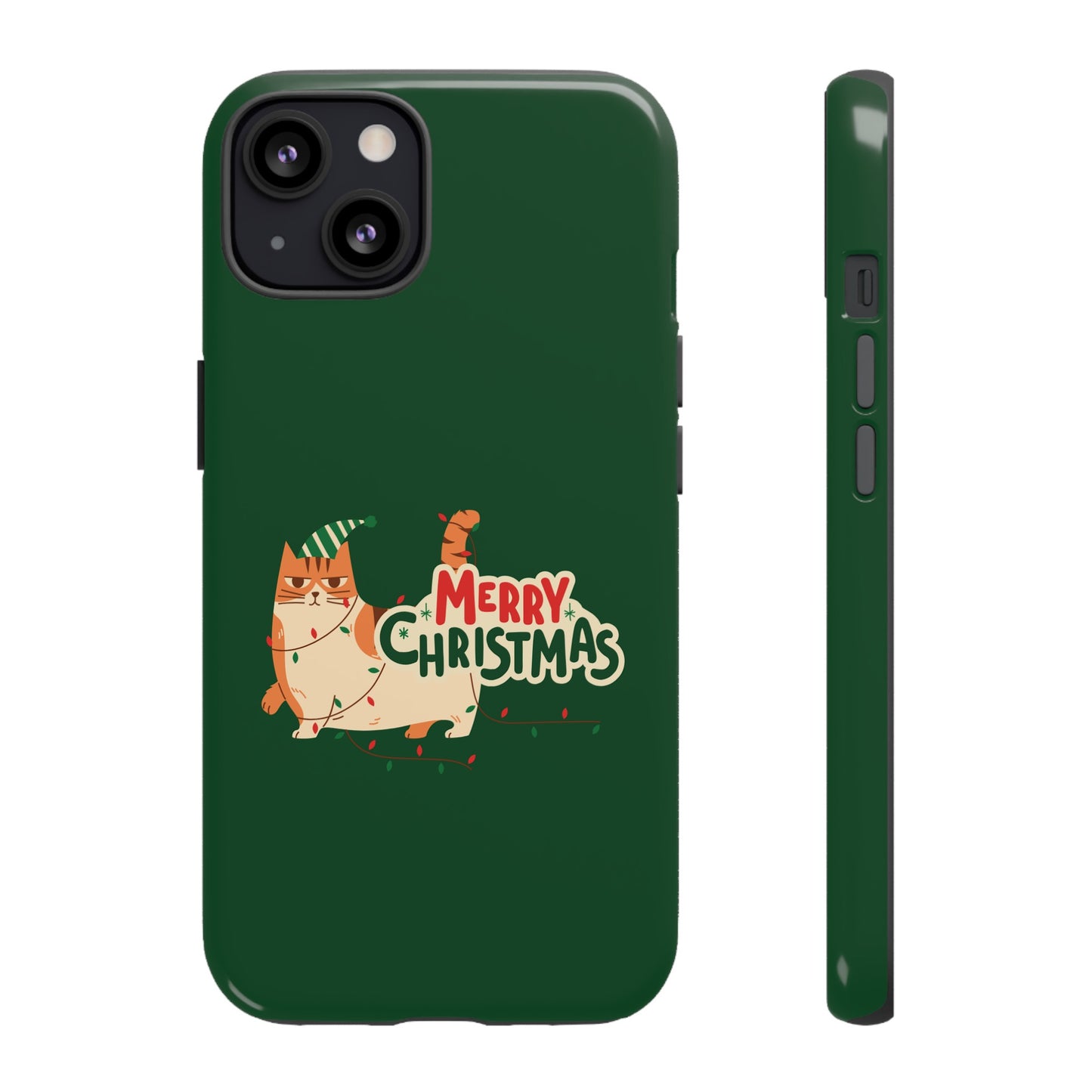 Cat Merry Christmas Phone Case | iPhone 15 Plus/ Pro, 14, 13, 12| Google Pixel 7, Pro, 5| Samsung Galaxy S23 All Major Phone Models