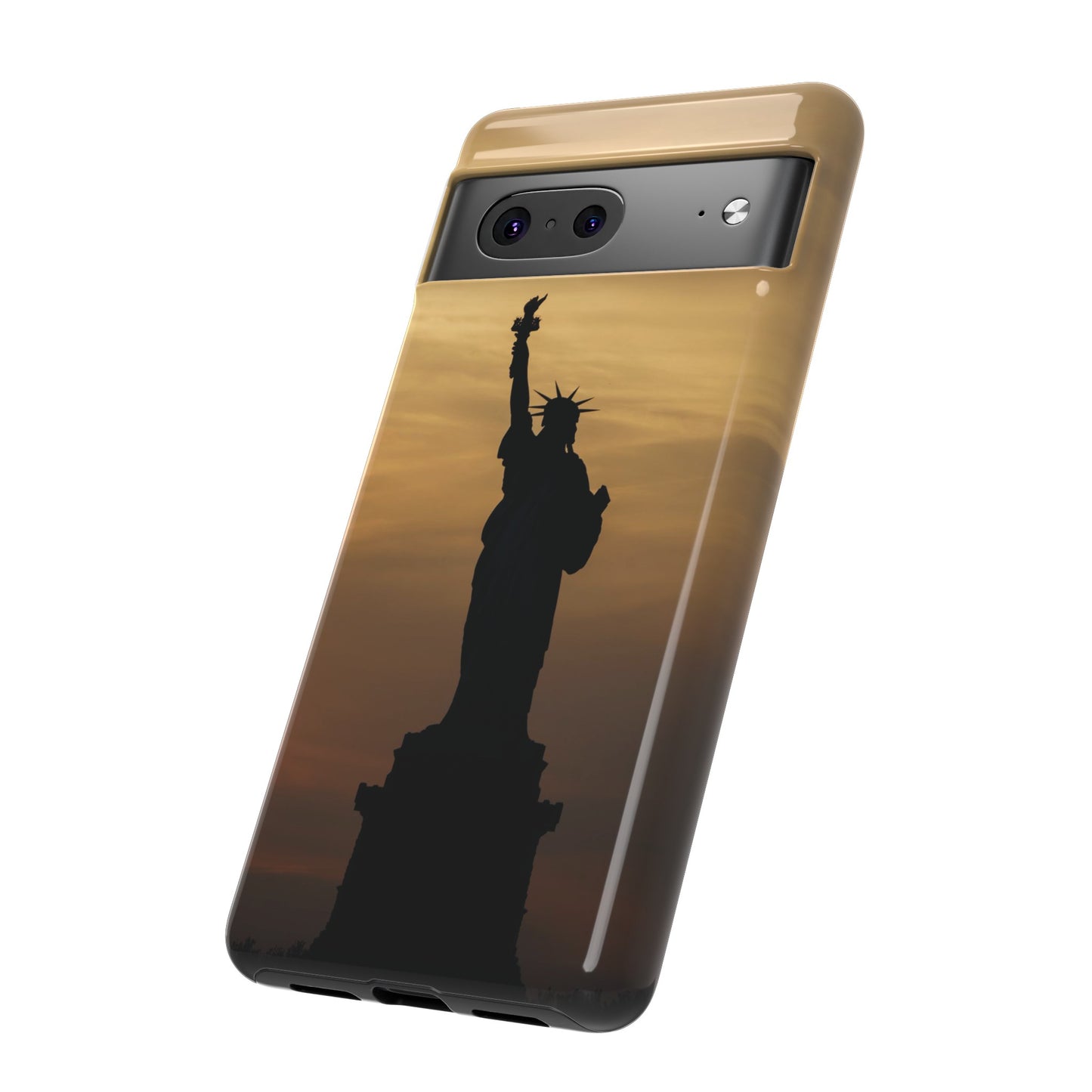 Silhouette Statue Of Liberty Wallpaper Phone Case | iPhone 15 Plus/ Pro, 14, 13, 12| Google Pixel 7, Pro, 5| Samsung Galaxy S23 All Major Phone Models