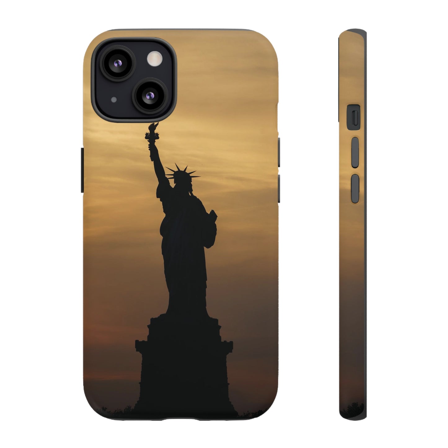 Silhouette Statue Of Liberty Wallpaper Phone Case | iPhone 15 Plus/ Pro, 14, 13, 12| Google Pixel 7, Pro, 5| Samsung Galaxy S23 All Major Phone Models