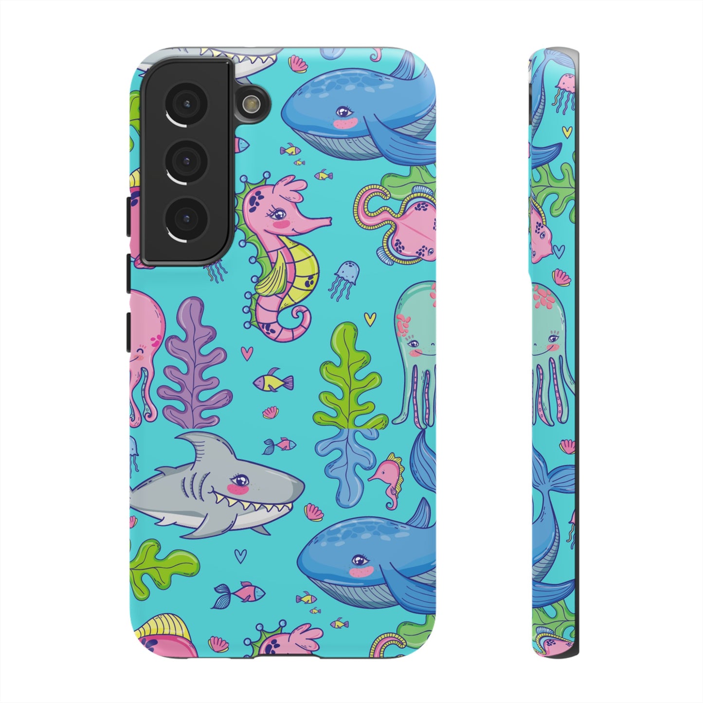 Cartoon Sea Creatures Wallpaper Phone Case | iPhone 15 Plus/ Pro, 14, 13, 12| Google Pixel 7, Pro, 5| Samsung Galaxy S23 All Major Phone Models