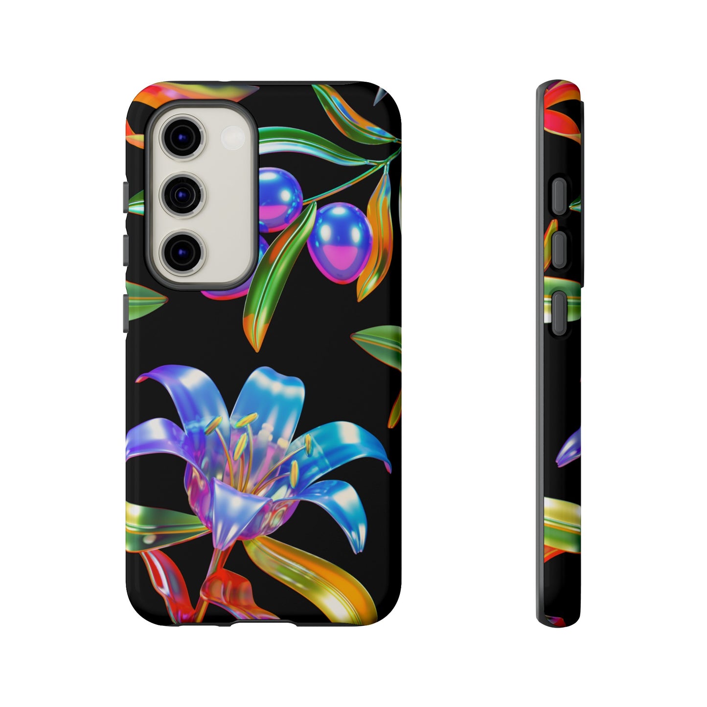 Metallic Flowers Phone Case | iPhone 15 Plus/ Pro, 14, 13, 12| Google Pixel 7, Pro, 5| Samsung Galaxy S23 All Major Phone Models