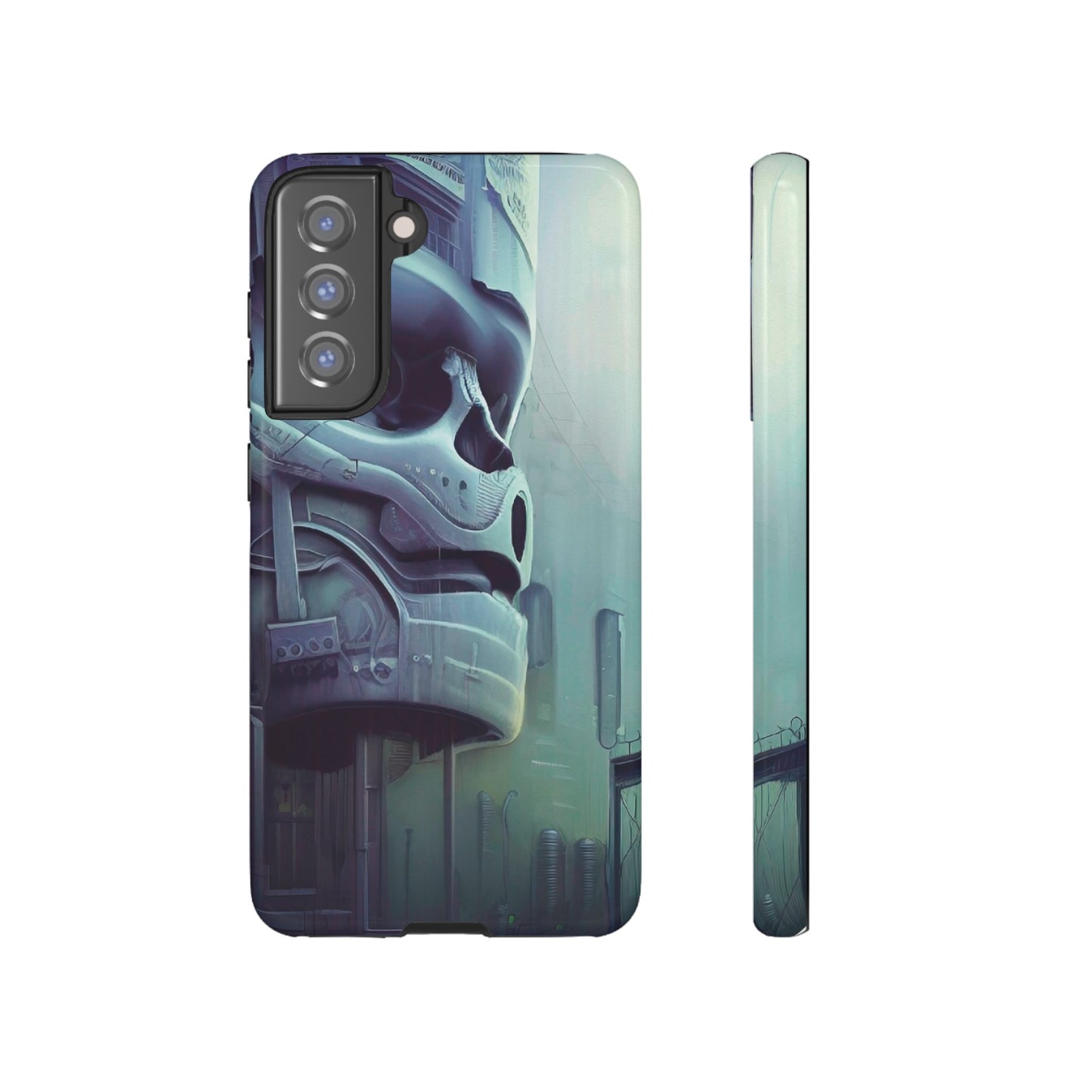 Sci-Fi Skull Wallpaper Phone Case | iPhone 15 Plus/ Pro, 14, 13, 12| Google Pixel 7, Pro, 5| Samsung Galaxy S23 All Major Phone Models