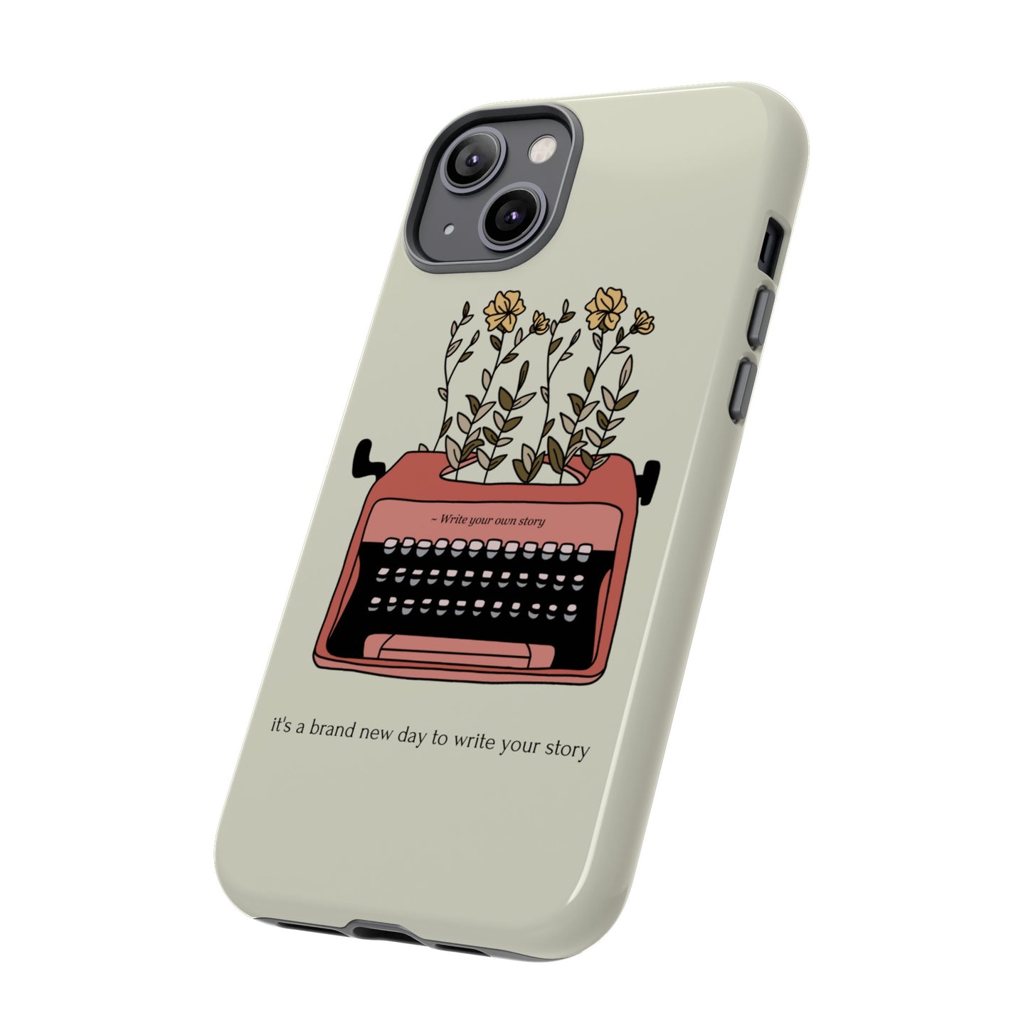 Flower Typewriter Phone Case | iPhone 15 Plus/ Pro, 14, 13, 12| Google Pixel 7, Pro, 5| Samsung Galaxy S23 All Major Phone Models