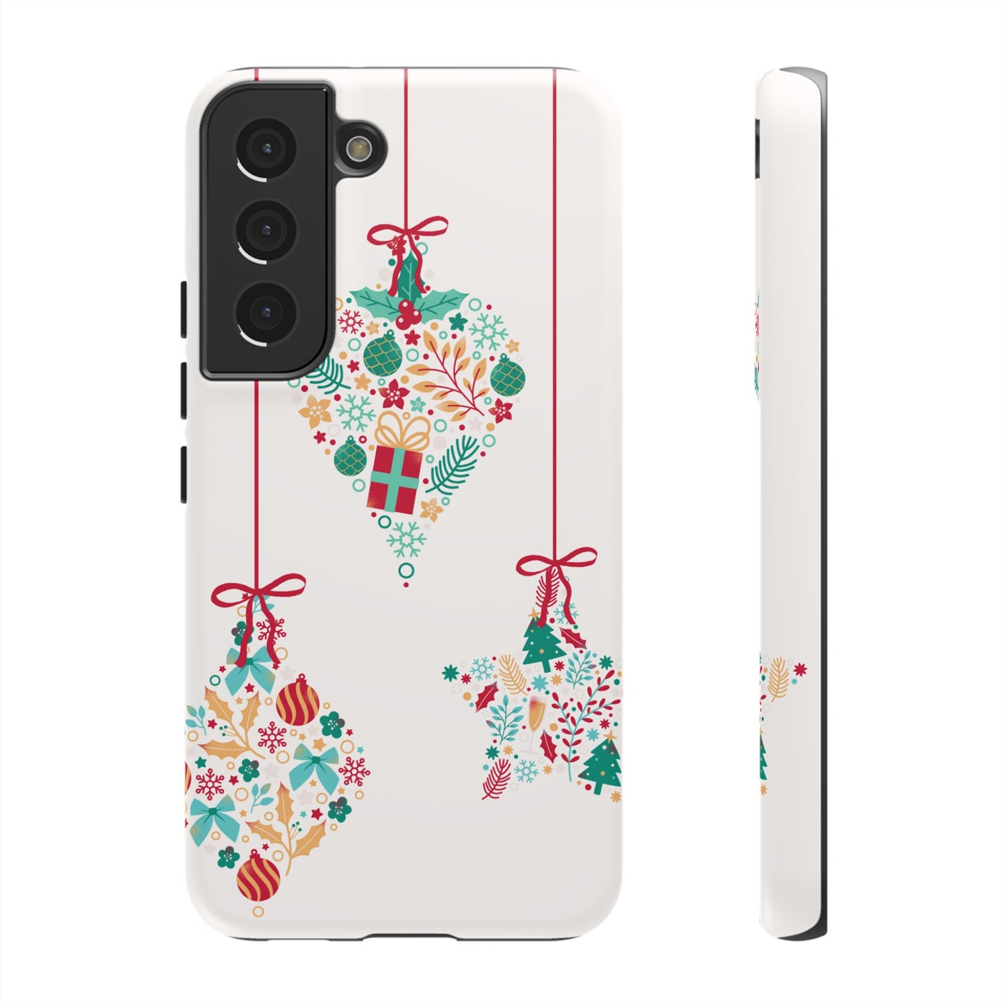 Christmas Ornaments Wallpaper Phone Case | iPhone 15 Plus/ Pro, 14, 13, 12| Google Pixel 7, Pro, 5| Samsung Galaxy S23 All Major Phone Models